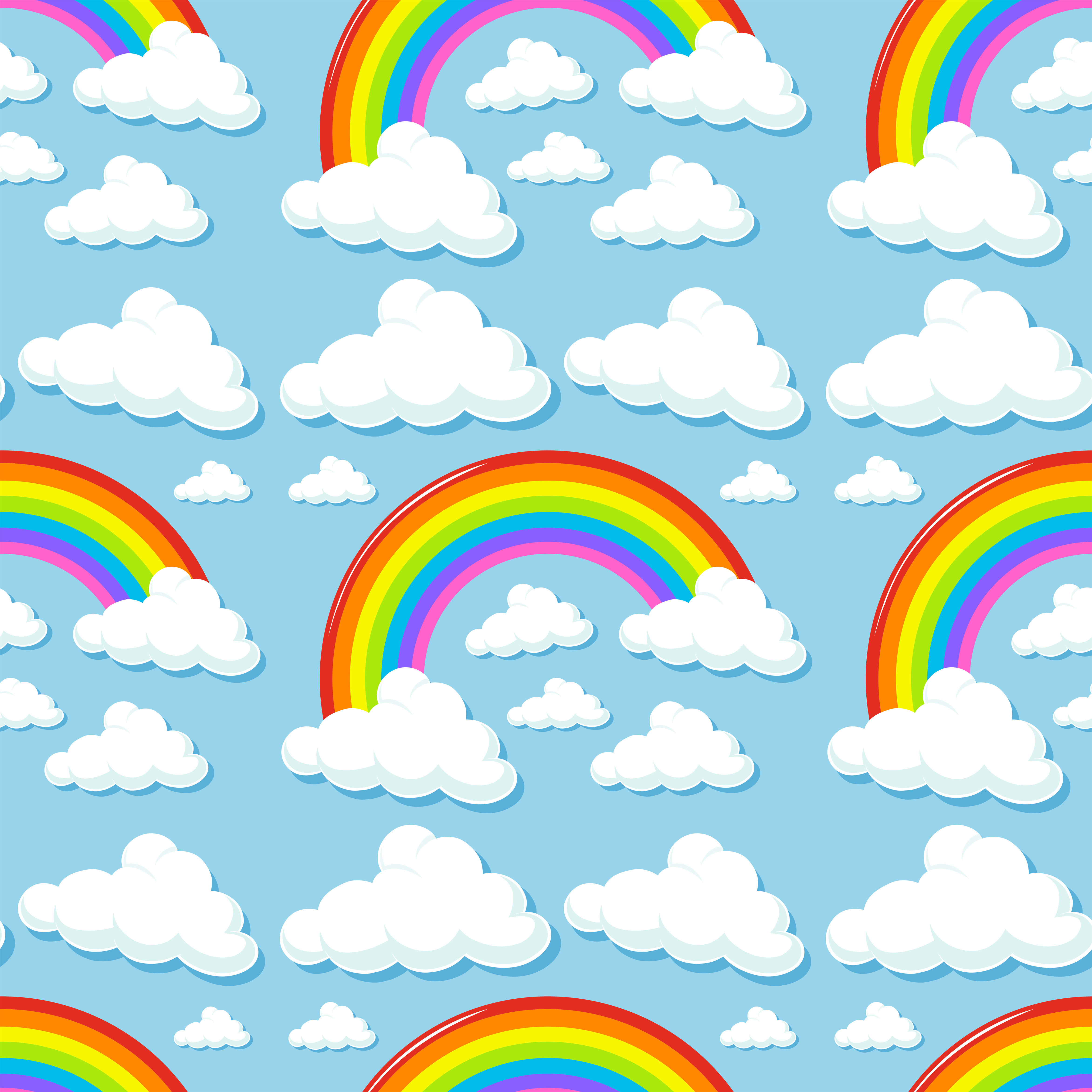 Wallpaper #xCb8mpcBNyflpn9riYlM67 Rainbow Template with Clouds