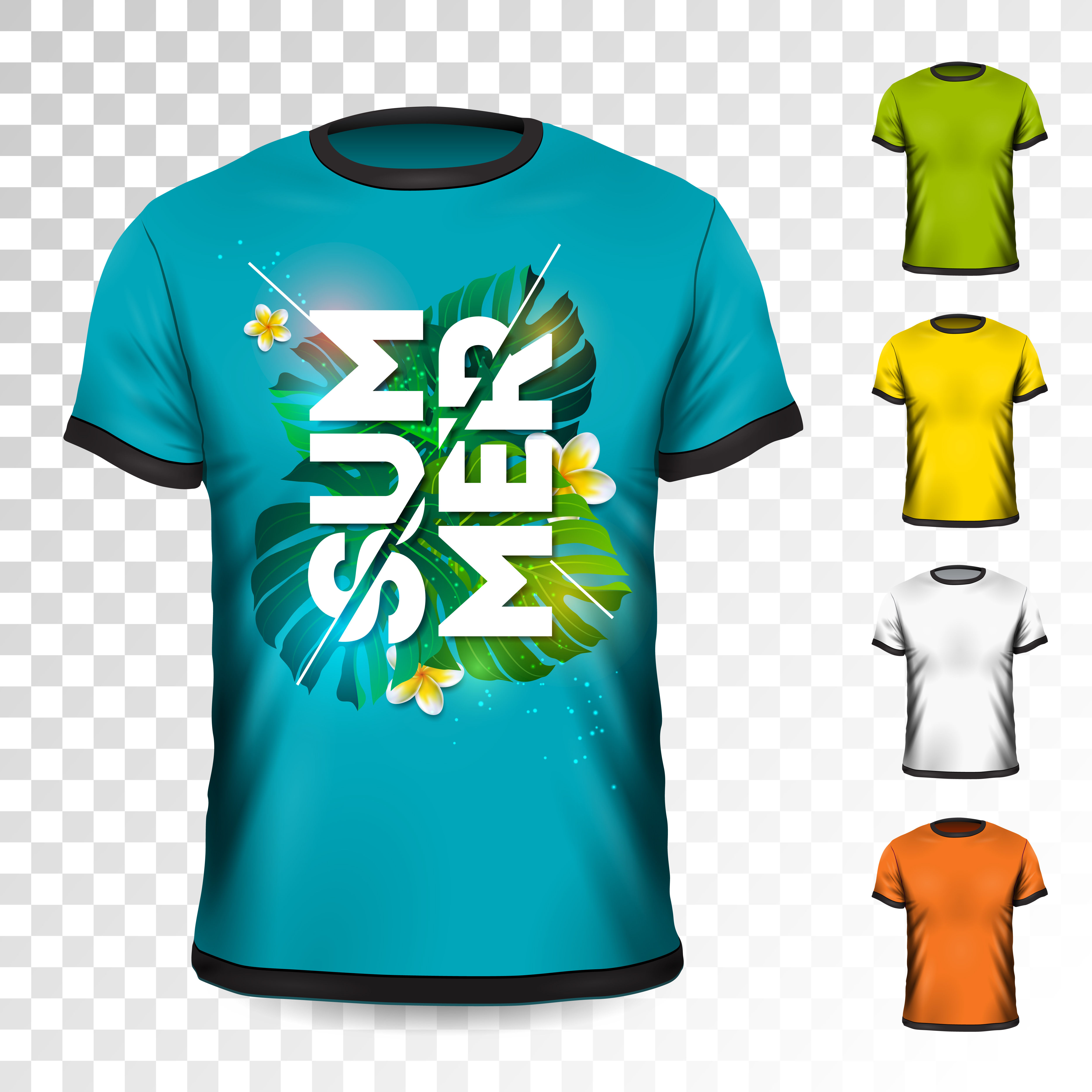 Wallpaper #32cEEpMBSpphPi3-Ovmk49 Summer Holiday T Shirt Design with Tropical Leaves and Flower on