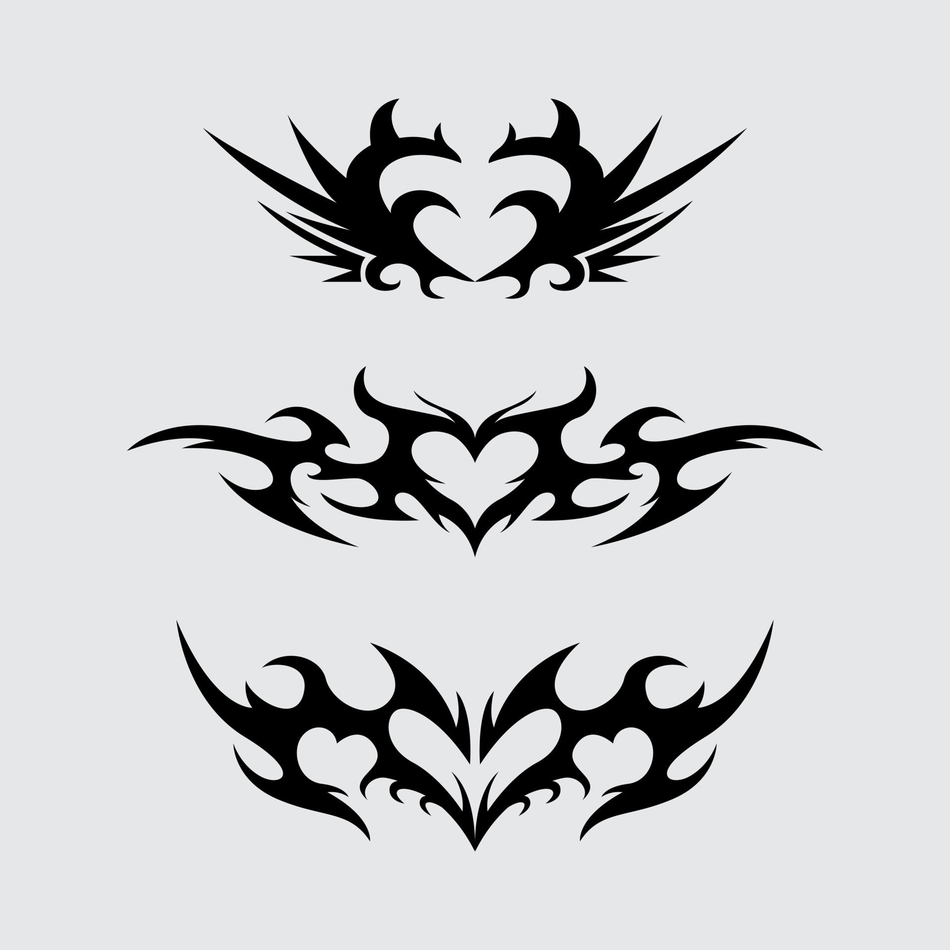 Wallpaper #tGeU55IBSpphPi3-kjik274 Heart Tattoo Sharp Tribal Vector Simple and Clean Illustration Editable