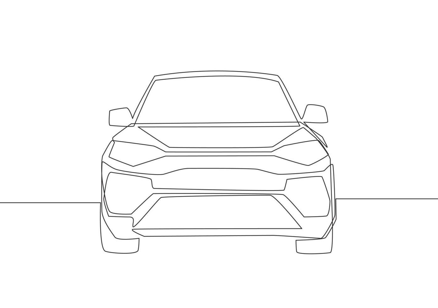 Wallpaper #RmfUEpMBSpphPi3-ov0I146 Continuous Line Drawing of Luxury SUV Car from Front View Urban City