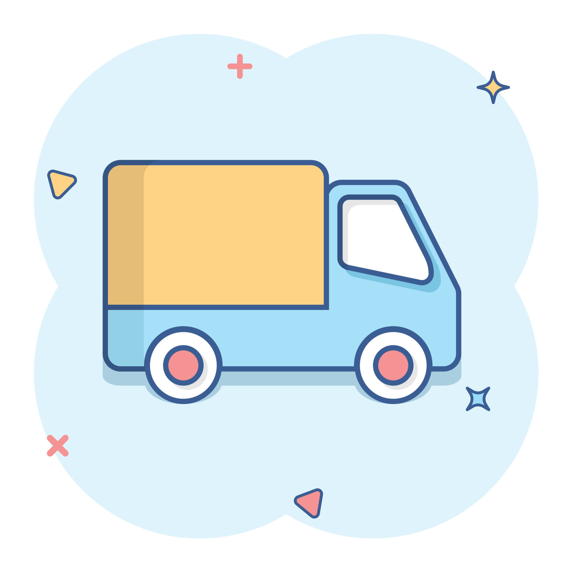 Wallpaper #5_8FapMB3lSXT3zUC-WN324 Delivery Truck Sign Icon in Comic Style Van Vector Cartoon