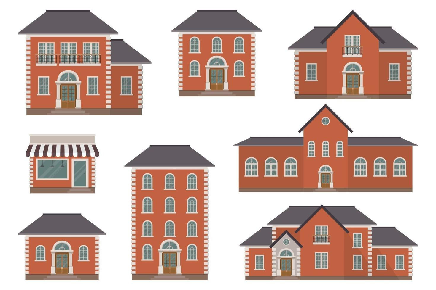 Wallpaper #dmfr65IBSpphPi3-5U-B23 House Building Vector Illustration Isolated on White Background 1977277