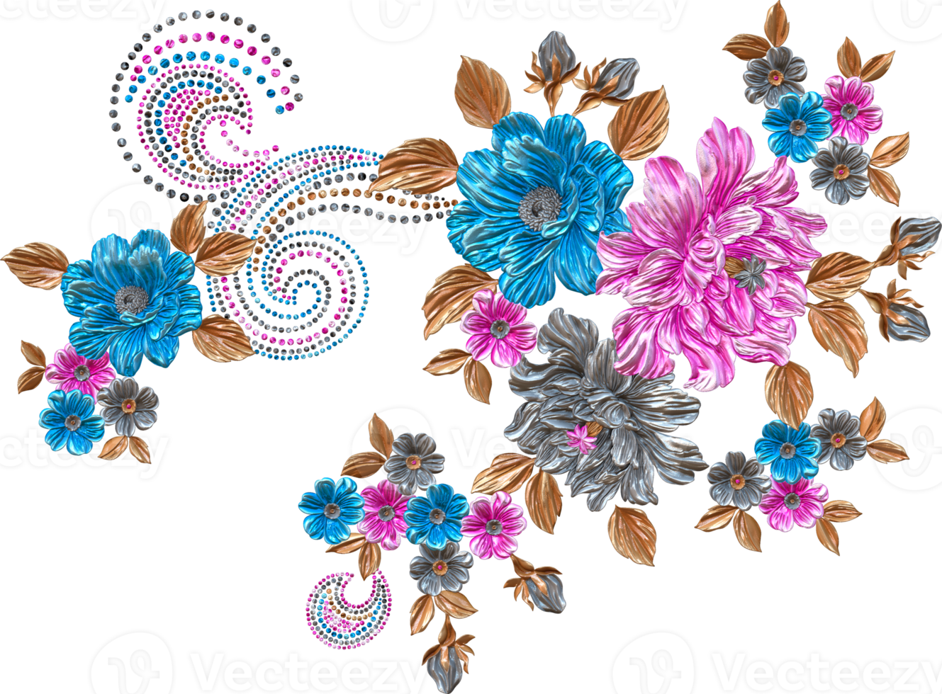 Wallpaper #4B2MLZMBlOZrFDOkv9C4263 Abstract Metallic Flower Design Backgrounddigital Flower Painting