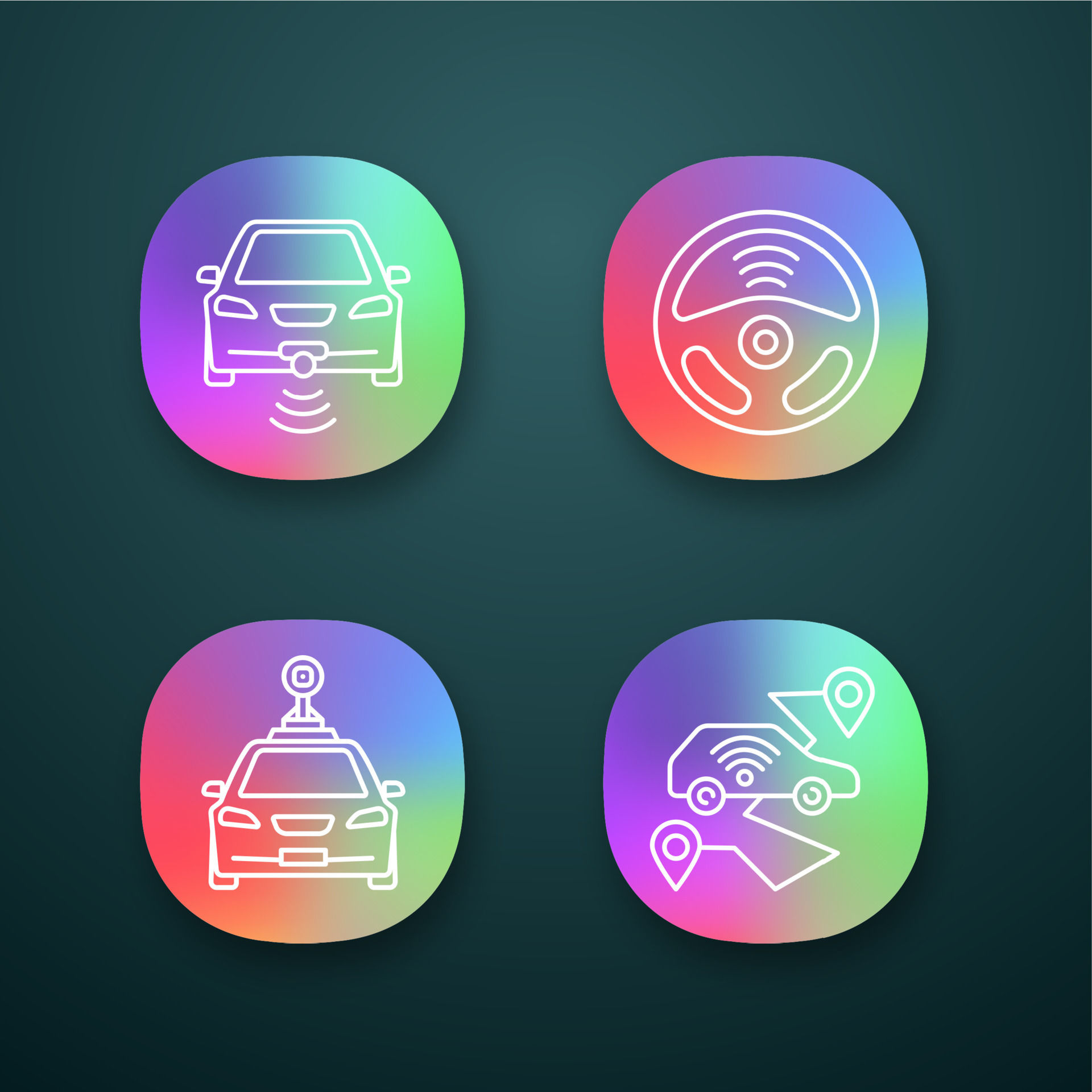 Wallpaper #dmdX_ZIBSpphPi3--Zv2367 Smart Cars App Icons Set Nfc Autos Intelligent Vehicles Self Driving
