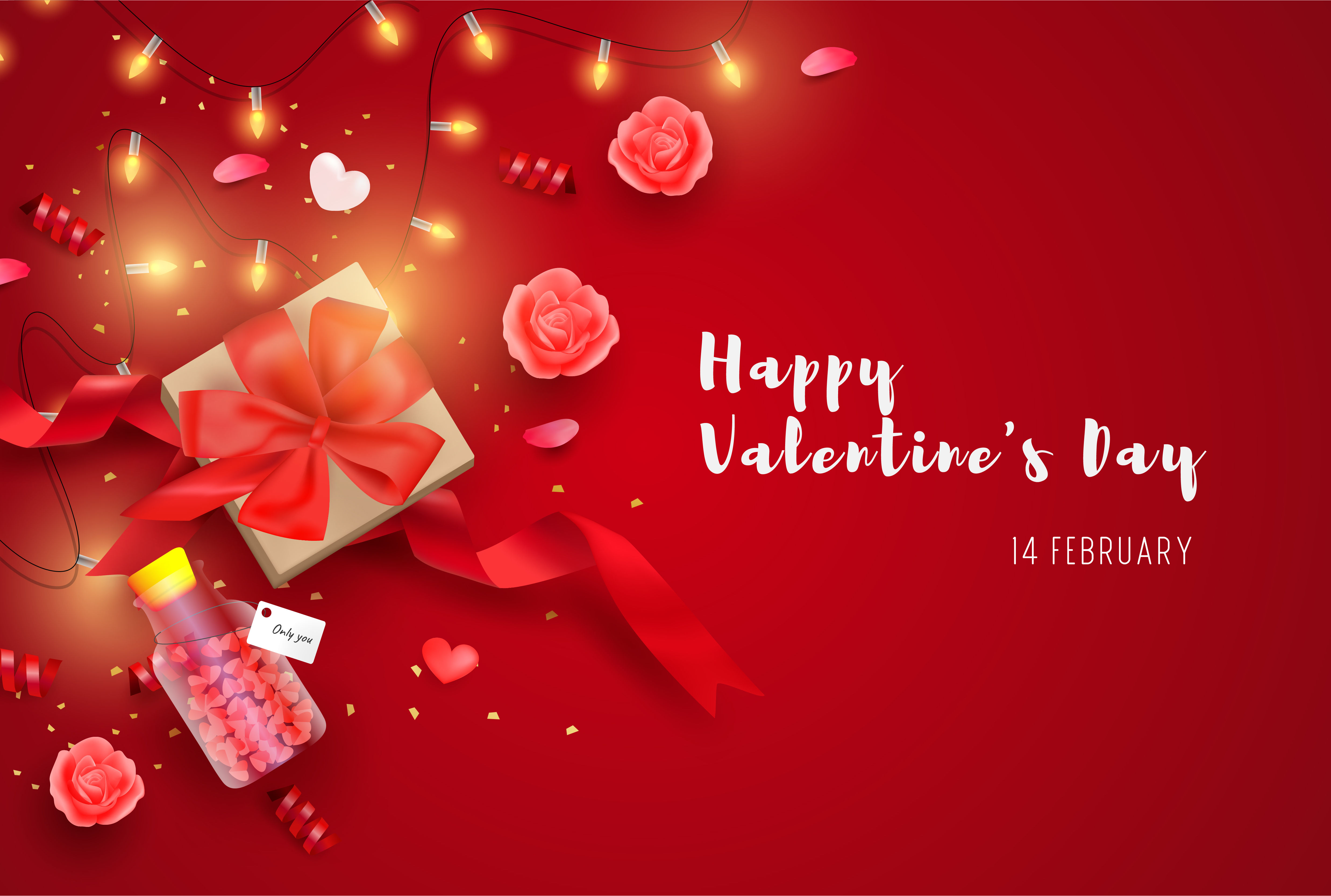 Wallpaper #UOo-VJMBlwTYPL18pgth204 Happy Valentines Day Banner with Realistic Elements 695312 Vector Art