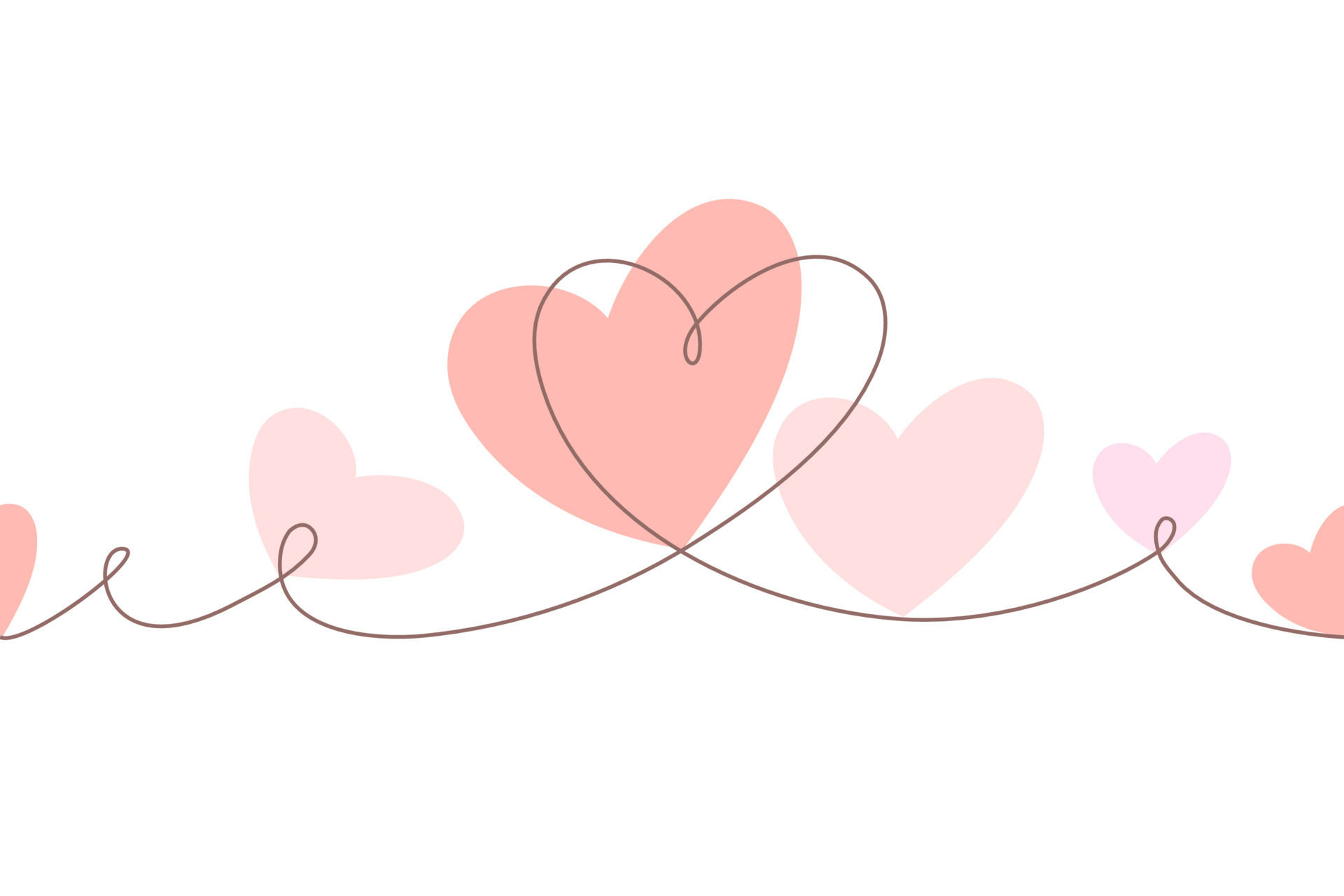 Wallpaper #12eRAJMBSpphPi3-GKYv297 Love Heart Continuous Line Drawing Whith Red Pink Shape Seamless