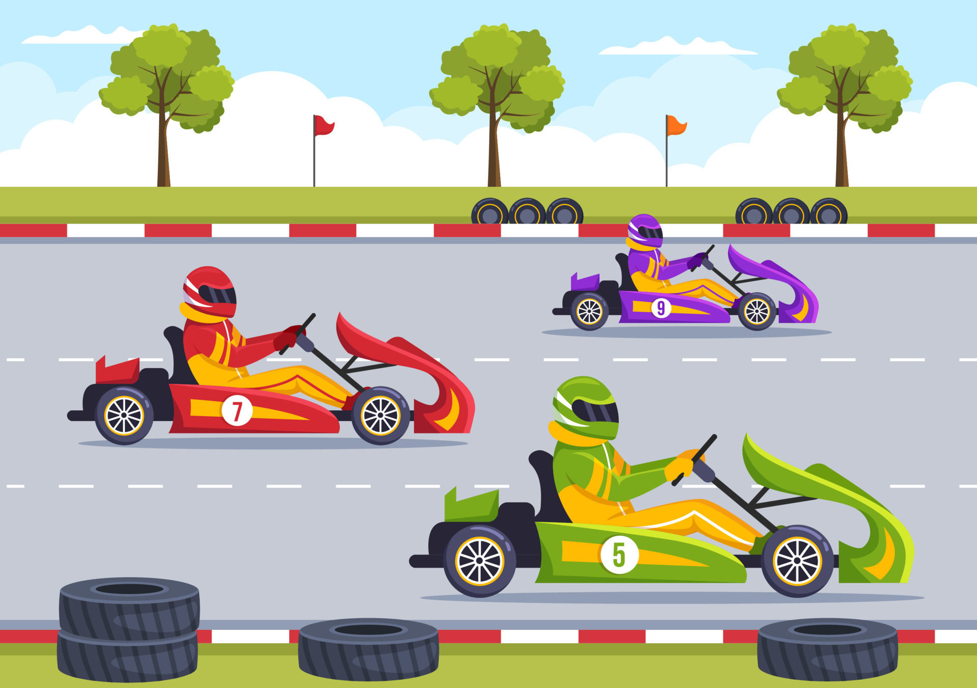 Wallpaper #o7jGXJcB0bsTqiZTZbm_166 Karting Sport with Racing Game Go Kart or Mini Car on Small Circuit