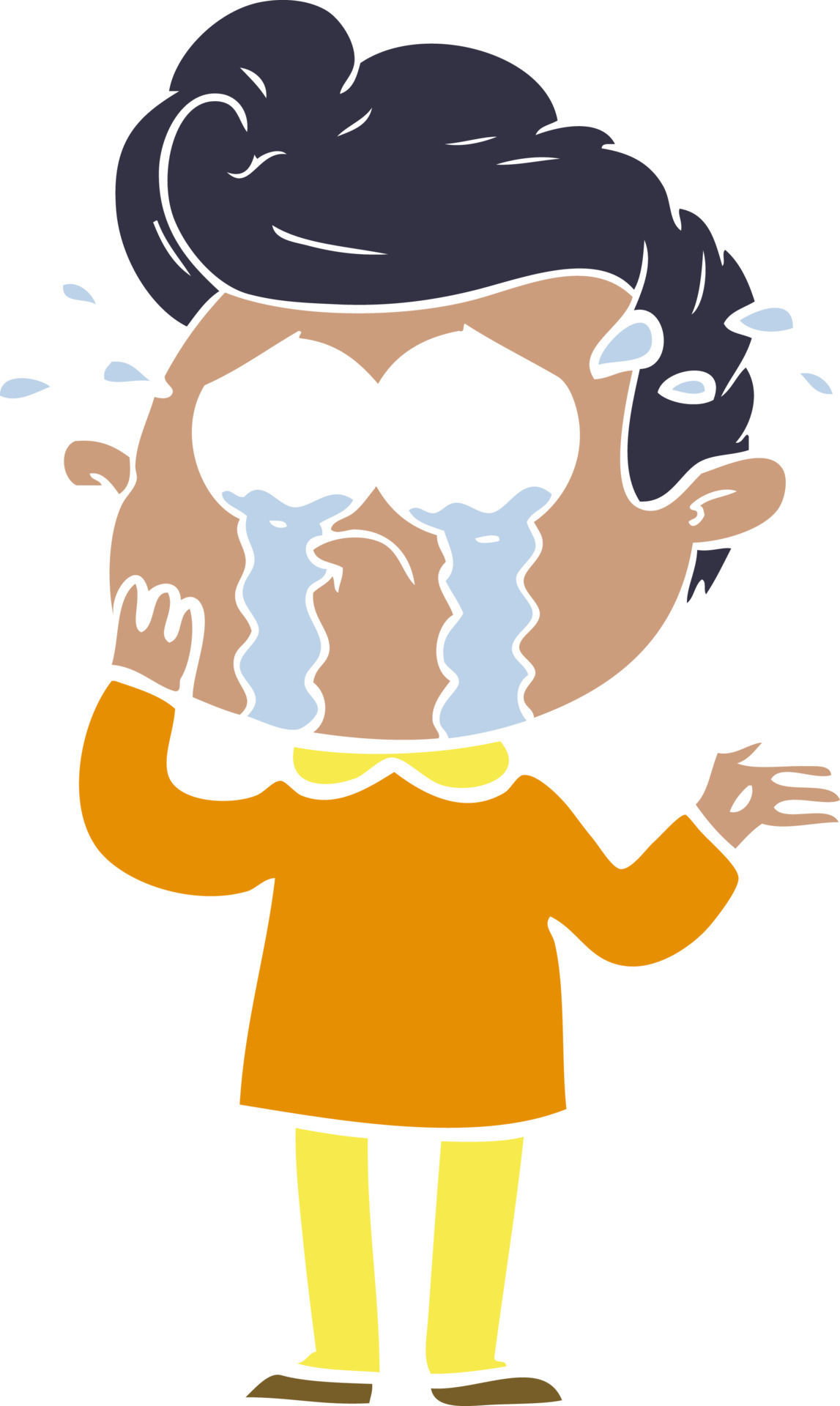Wallpaper #q2eP65IBSpphPi3-00yX241 Flat Color Style Cartoon Worried Crying Man 12182293 Vector Art at Vecteezy