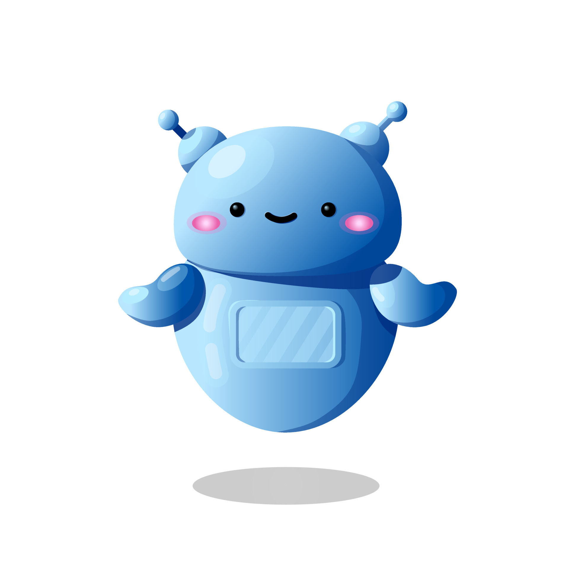 Wallpaper #vWdm9pIBSpphPi3-zYNc146 Cute Vector Character Blue Futuristic Robot Assistant for