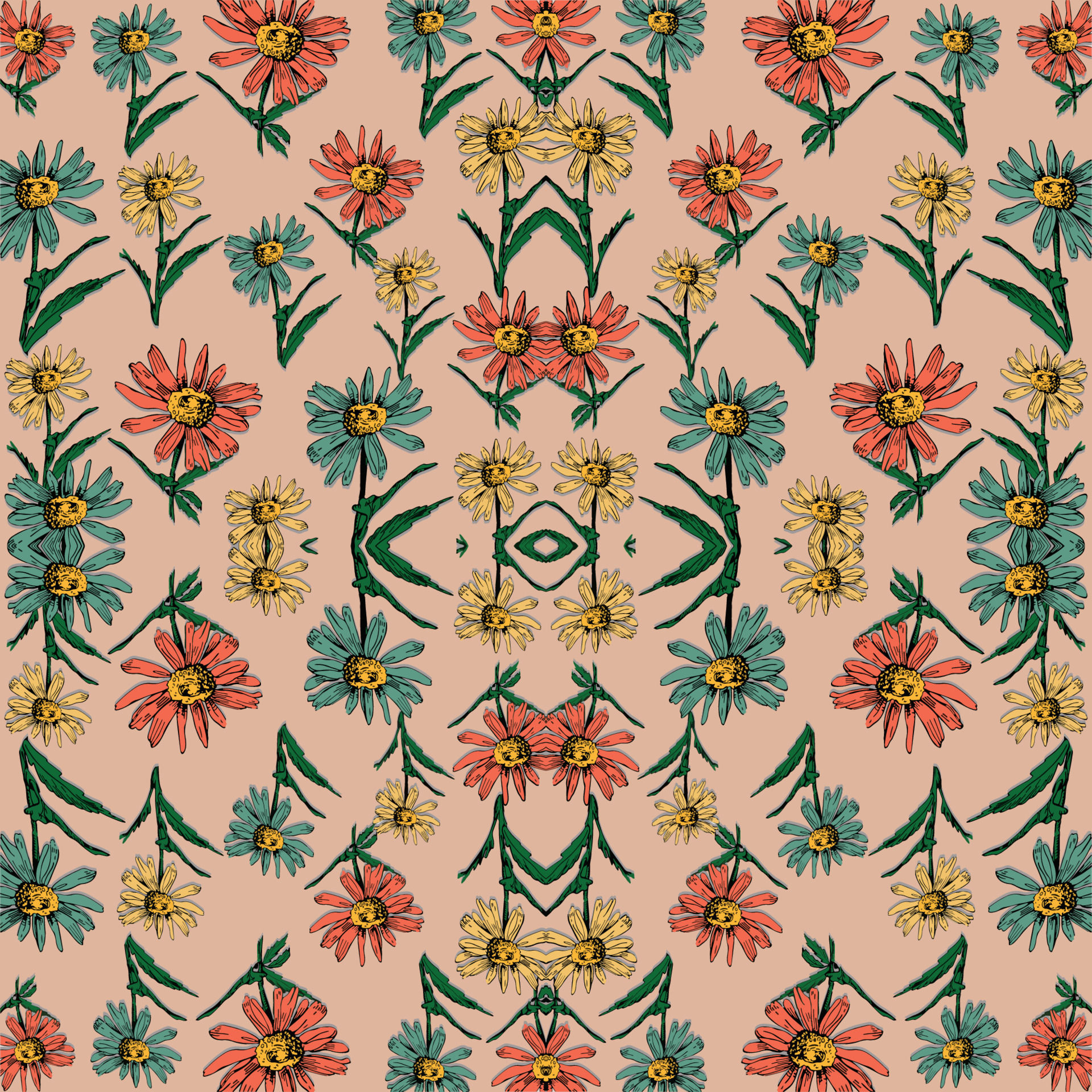 Wallpaper #pWfB7pIBSpphPi3-dF4W49 Seamless Vector Mixed Flower Design Pattern Seamless Flowers Motif