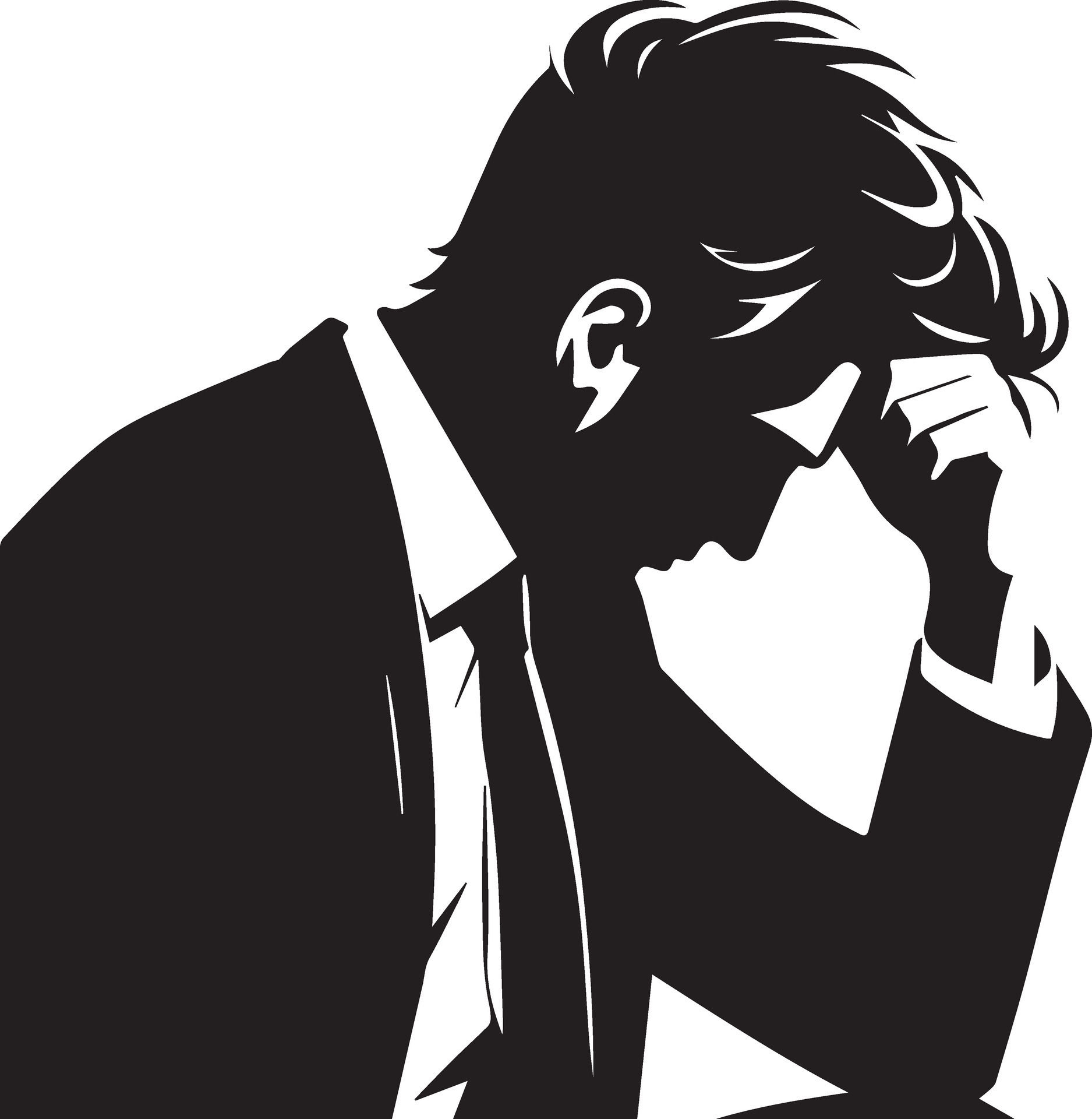 Wallpaper #cGcoAJMBSpphPi3-kqV8351 Sad Man Vector Silhouette Tension Man Upset Man Vector Silhouette
