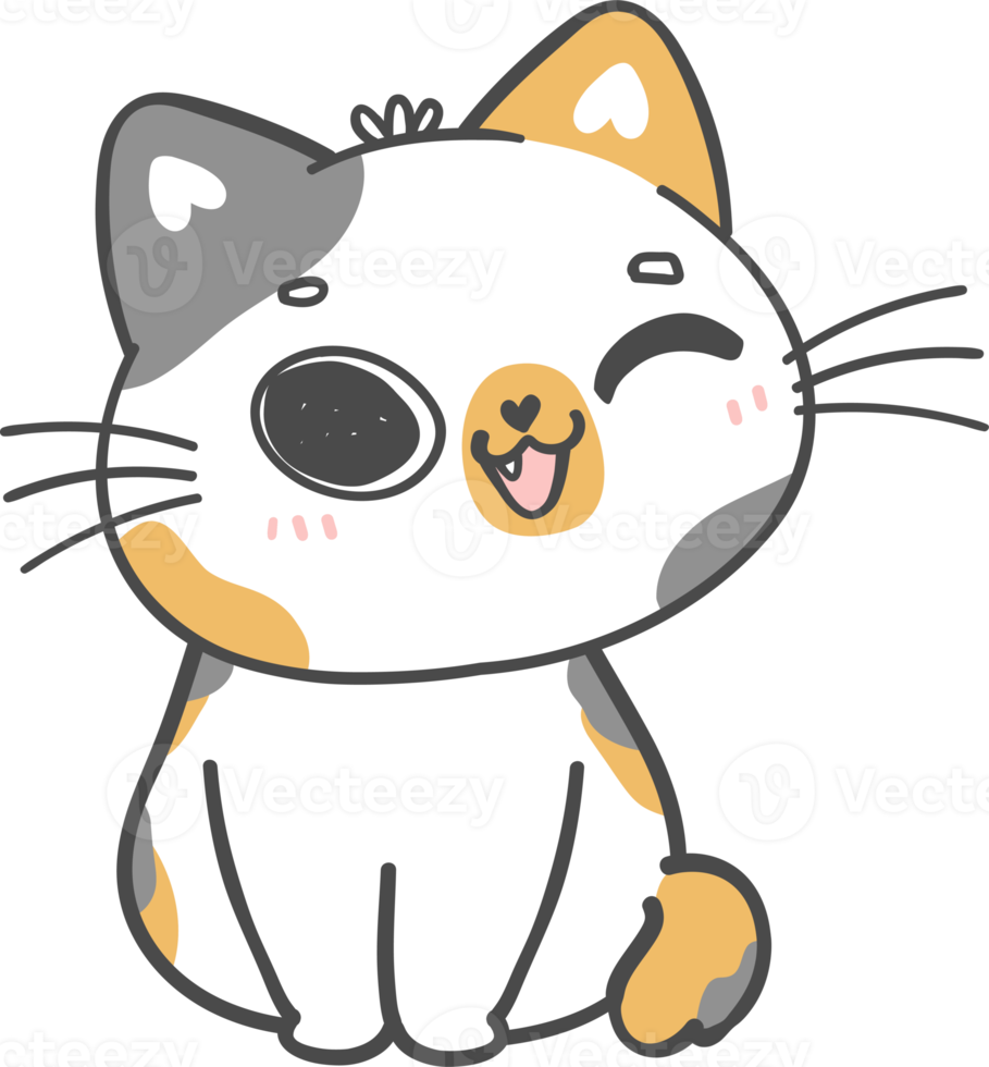 Wallpaper #DLih2JIBJvJKYCmERemF193 Cute Playful Calico Japanese Bobtail Kitten Cat Cartoon Doodle Hand