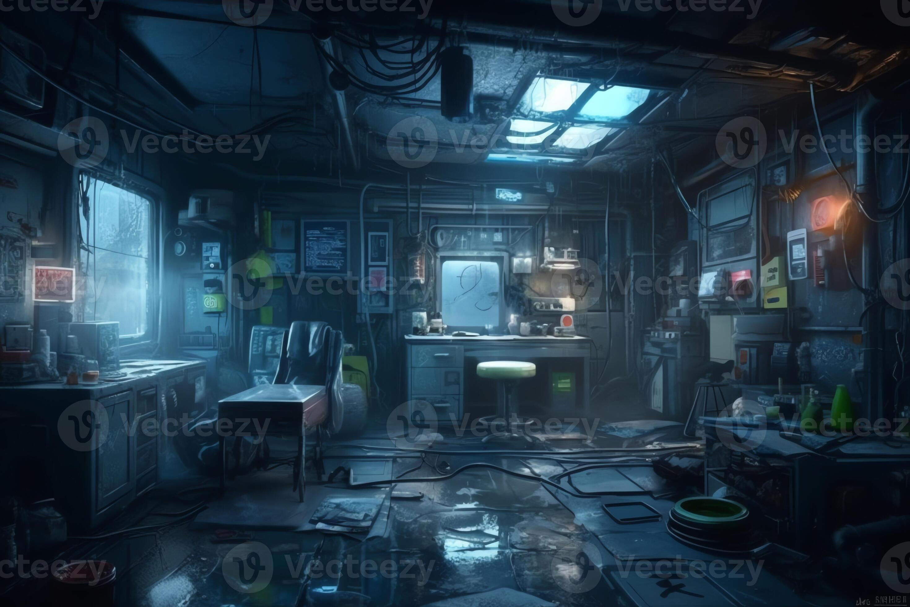 Wallpaper #NWcH9pIBSpphPi3-kYJt162 Futuristic Guy Room in Cyberpunk Dystopia Concept Art Illustration