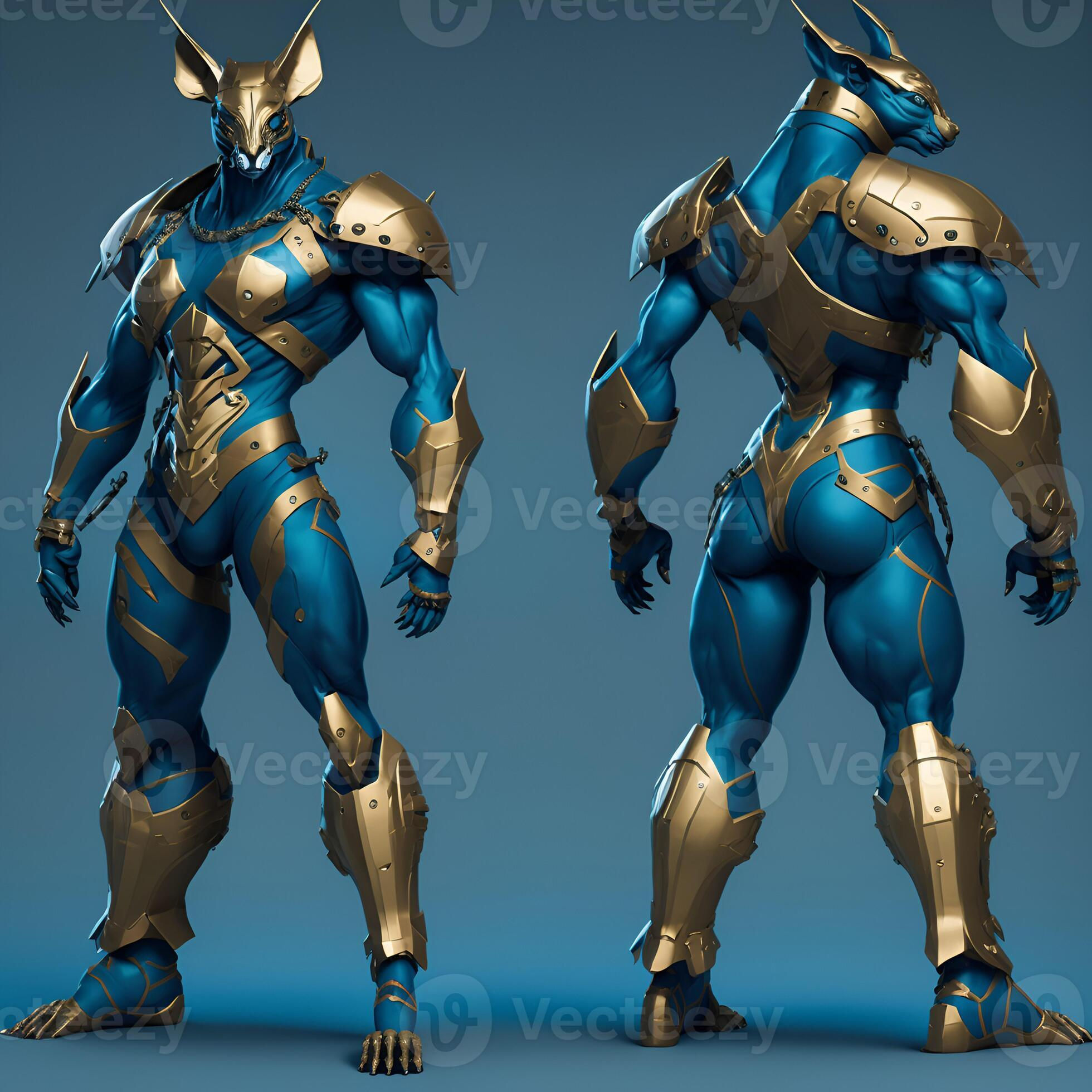 Wallpaper #Lx1VLZMBlOZrFDOk_dAO268 Golden Kangaroo Ninja Full Body Game Character Design AI Generated