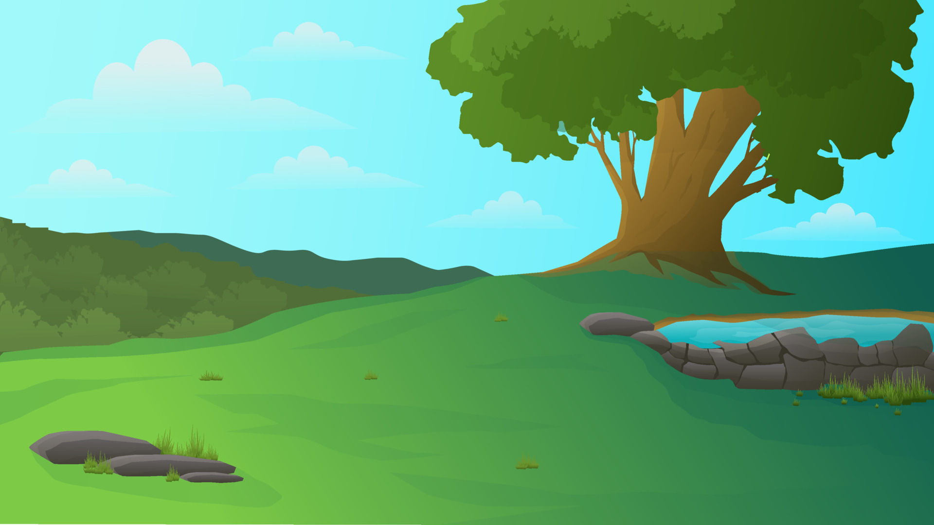 Wallpaper #lGcDC5MBSpphPi3-T9ct239 Green Forest Vector Landscape Illustration Background 8320934 Vector