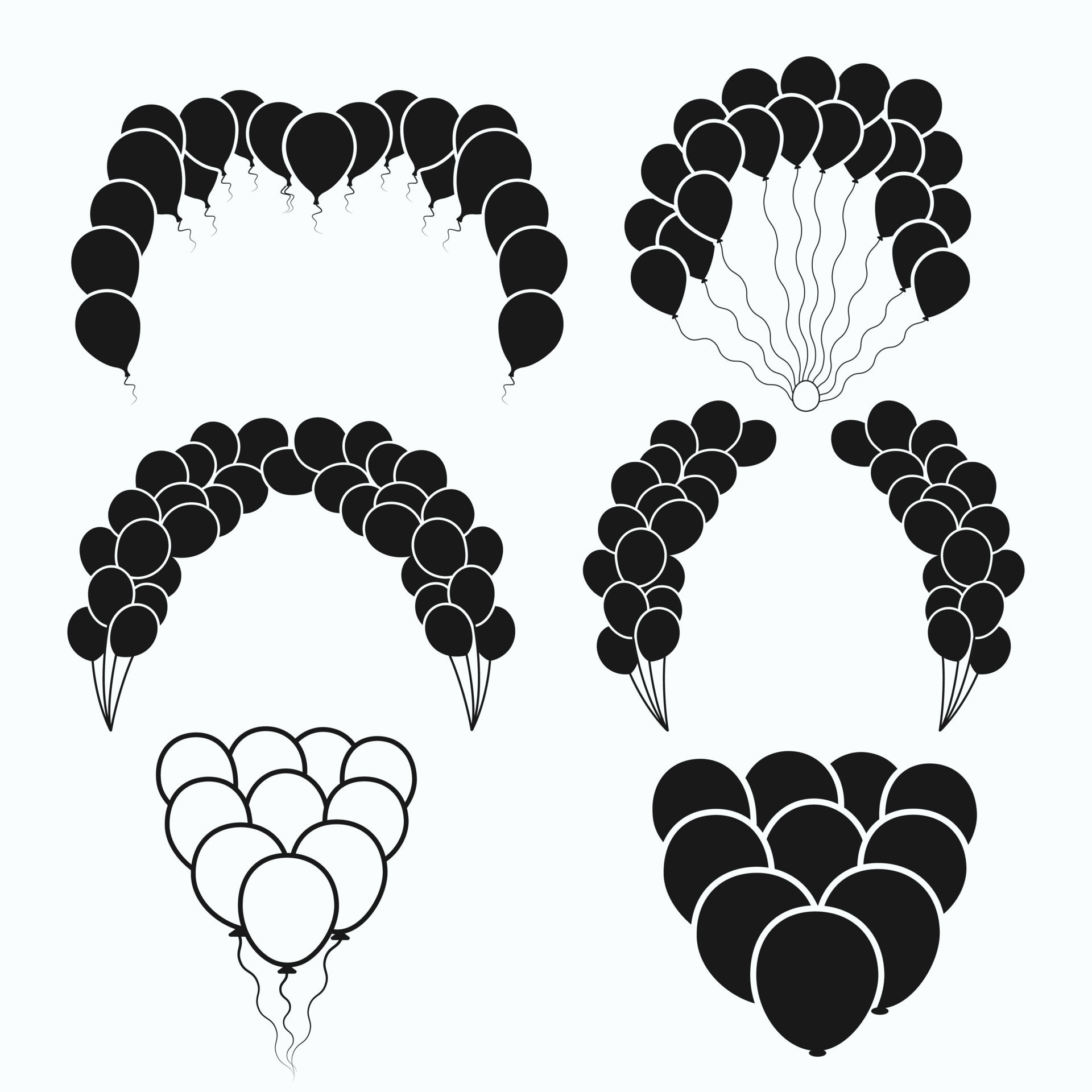 Wallpaper #MDHaNZMB5zzyi_yY3VhD443 Balloon Arch Clip Art Vector Design Collection with White Background