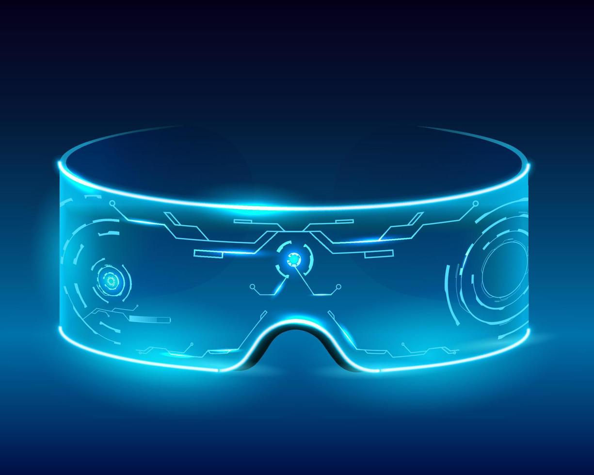 Wallpaper #rGf2-pIBSpphPi3-35I2335 Cyberpunk Neon Glasses Futuristic Blue Glowing Devices for Online