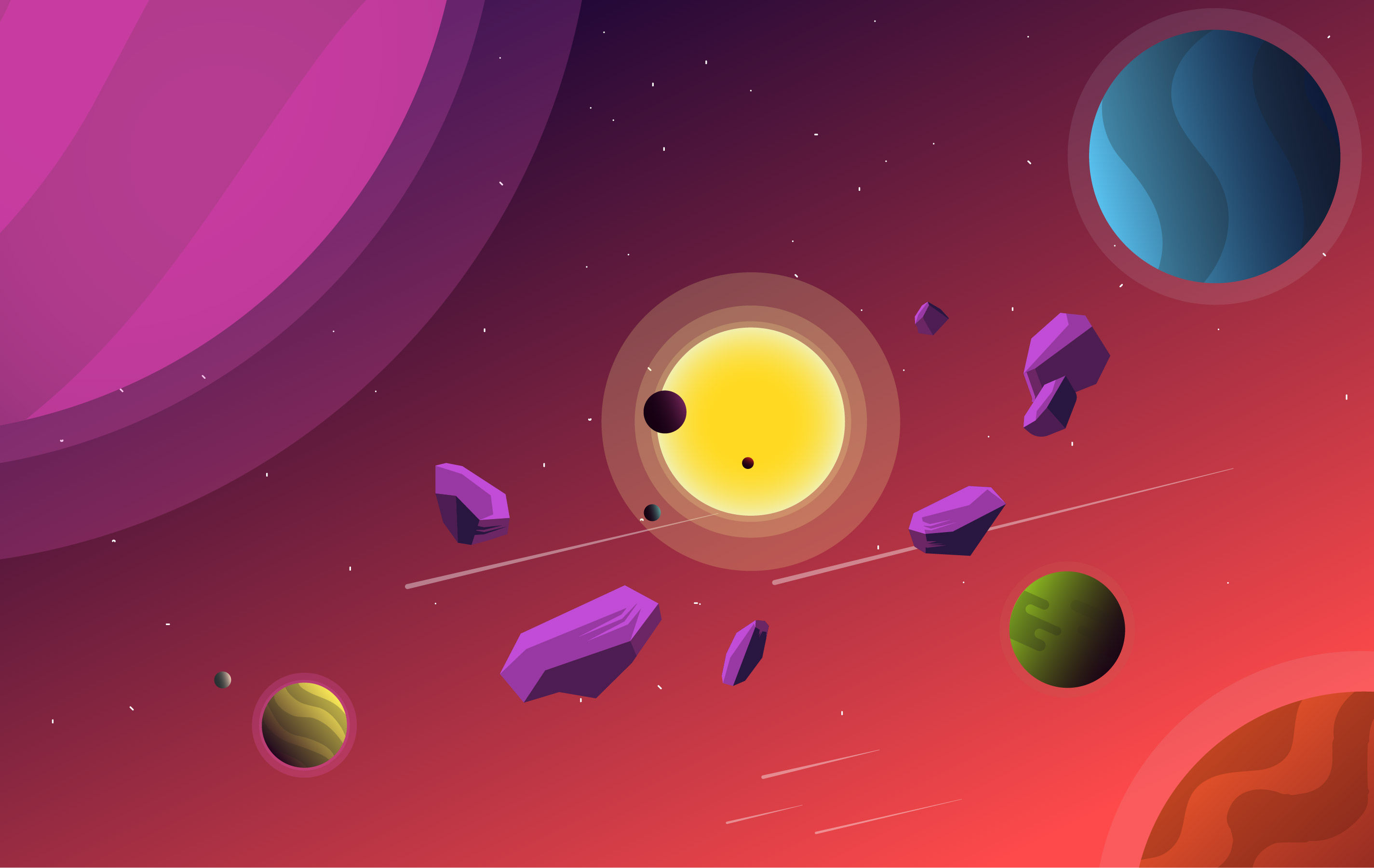 Wallpaper #CGc6B5MBSpphPi3-I8U624 Vector Colourful Space Illustration 217358 Vector Art at Vecteezy