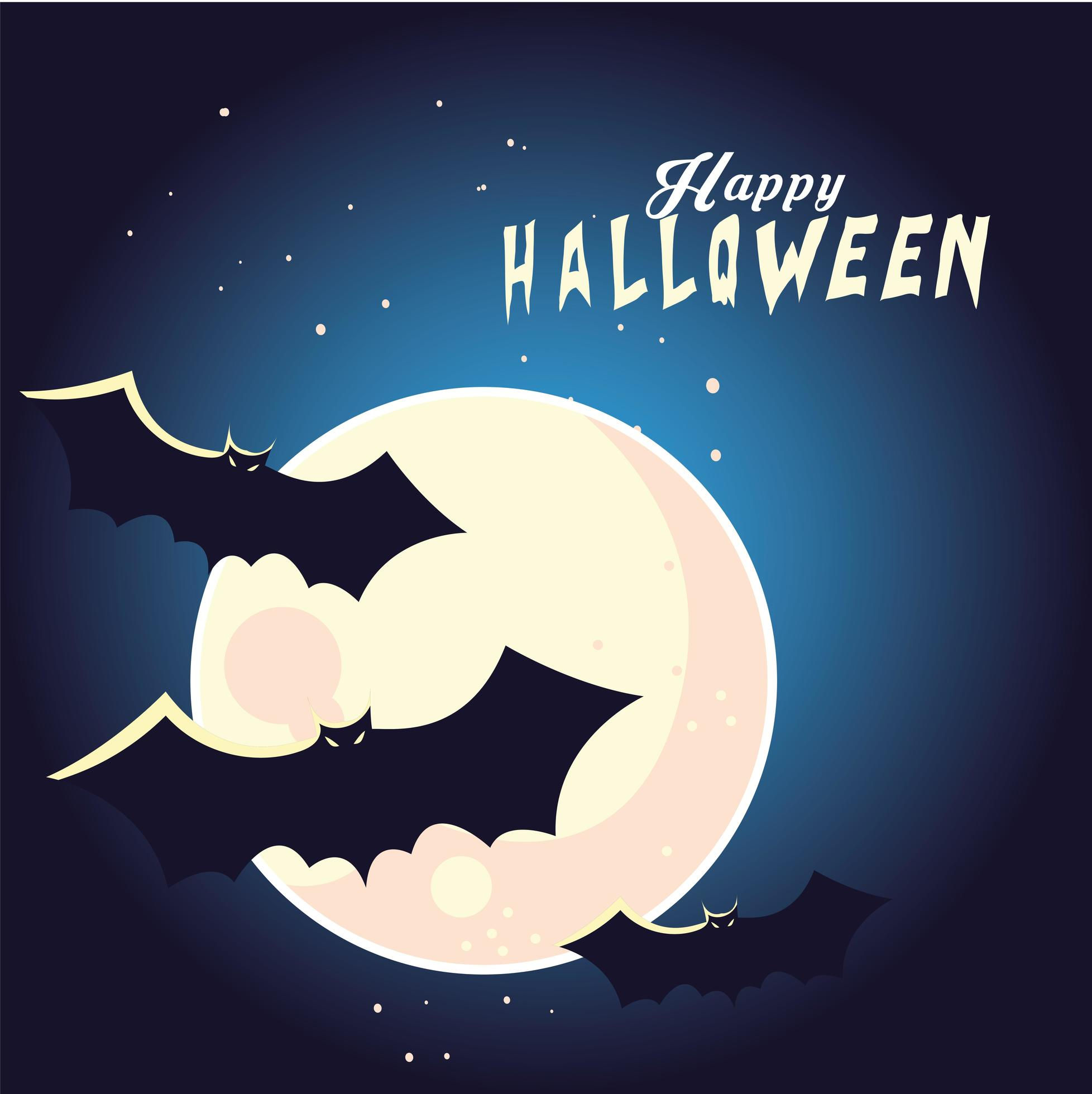 Wallpaper #a1jtM5MBzN9vxX34kzpe298 Halloween Bats Cartoons in Front of Moon Vector Design 1939719 Vector