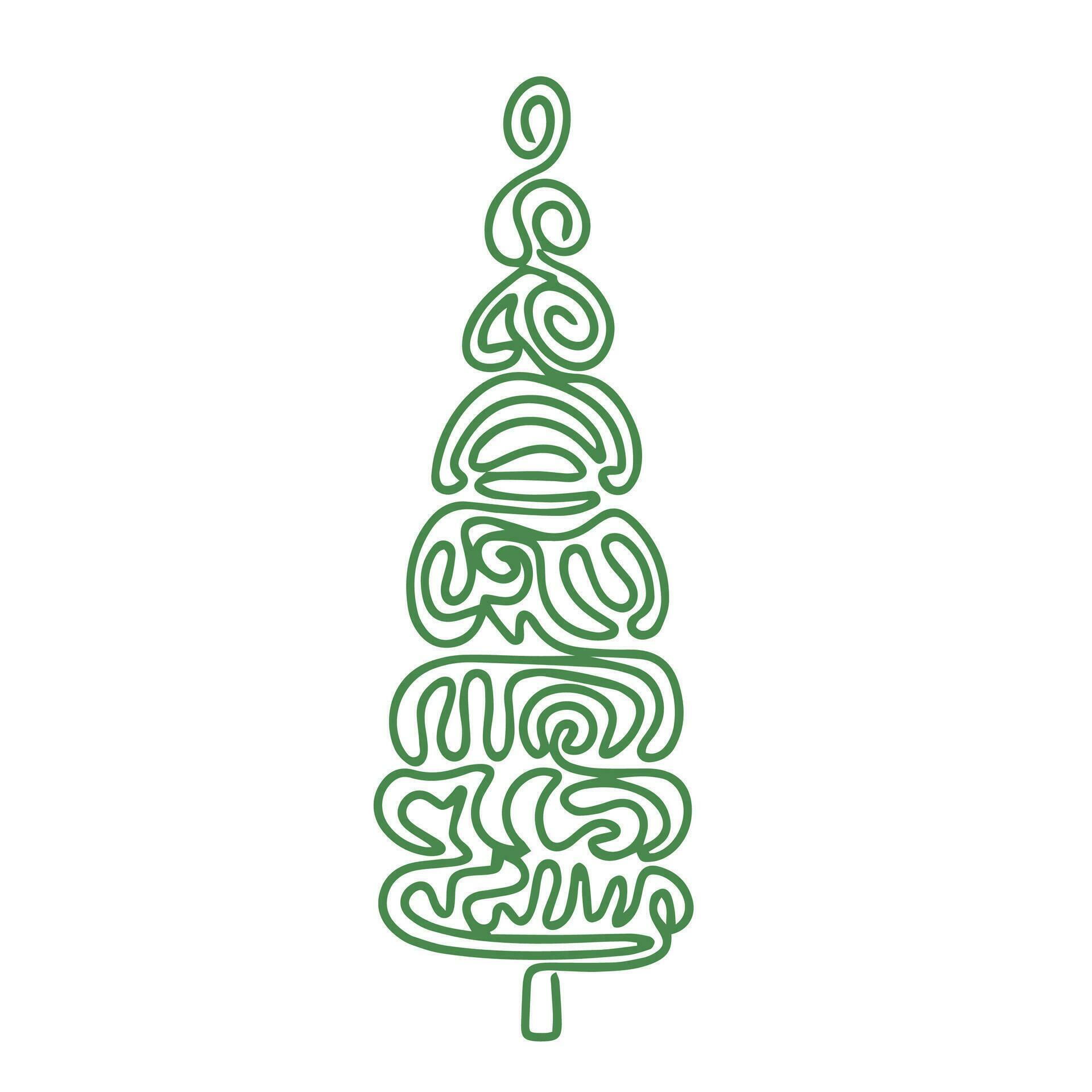 Wallpaper #BGdQC5MBSpphPi3-qtkV73 Abstract Pine Tree Isolated on White Background Hand Drawn Line Art