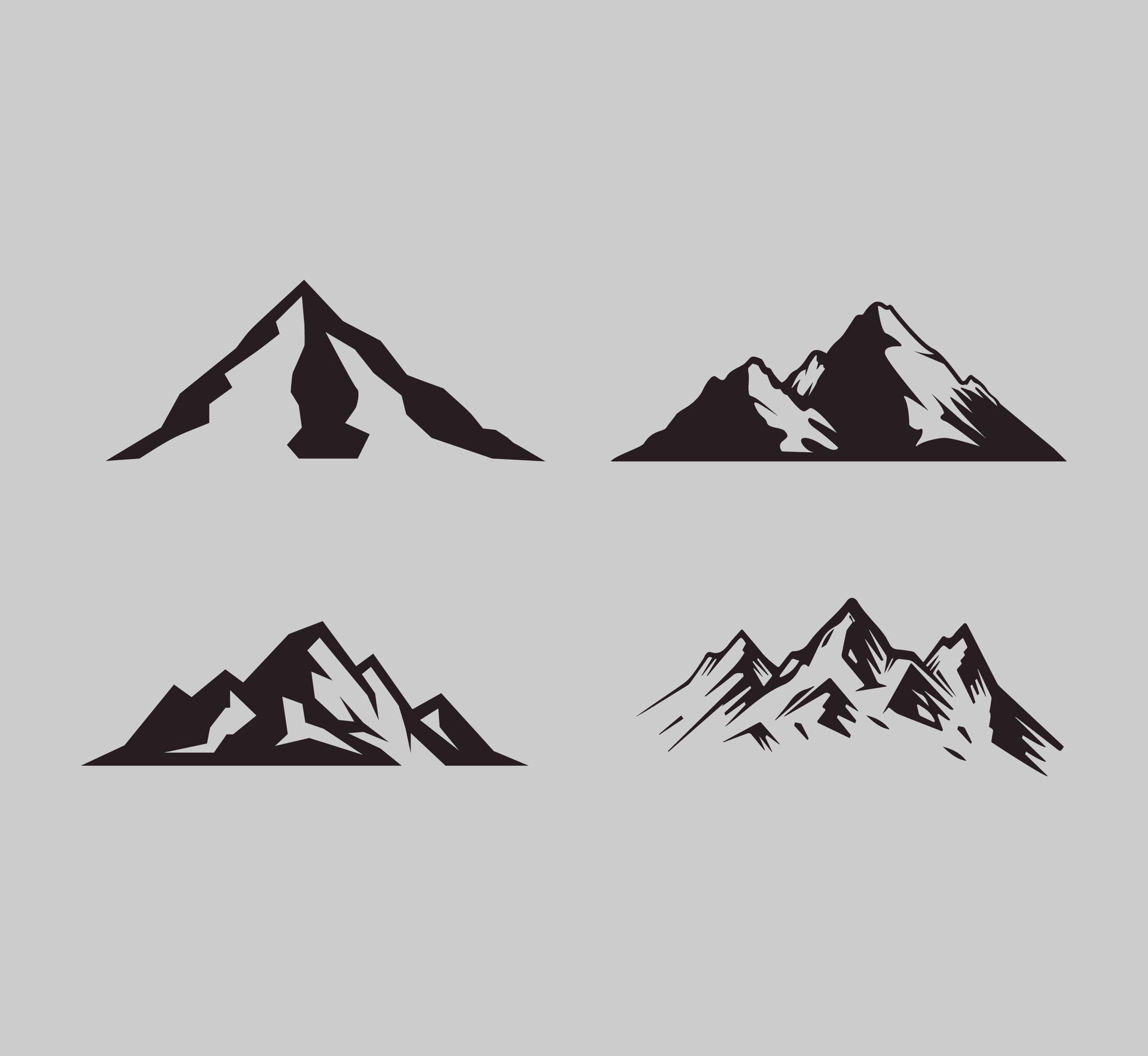 Wallpaper #x--qS5MBMN-XEVvVnztn17 4 Rock Mountains Silhouette Vector 25770737 Vector Art at Vecteezy