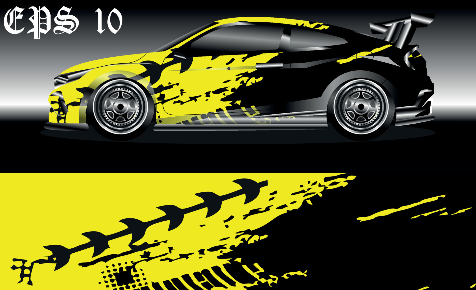 Wallpaper #ZRVvt44BmMigT4UnoFSI27 Racing Car Wrap Design Vector Graphic Abstract Stripe Racing