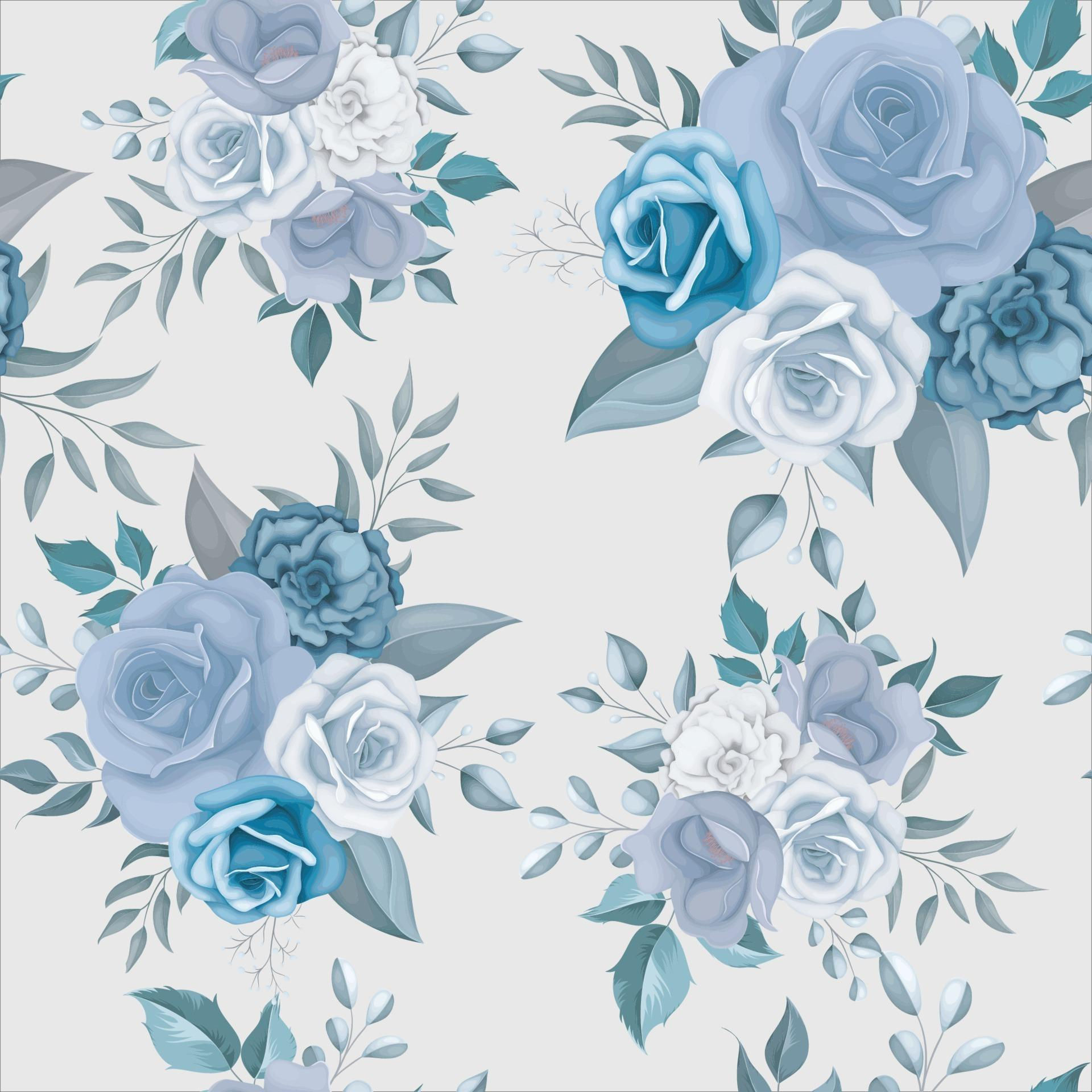 Wallpaper #4B2MLZMBlOZrFDOkv9C4171 Beautiful Blue Flower Seamless Pattern 3376280 Vector Art at Vecteezy