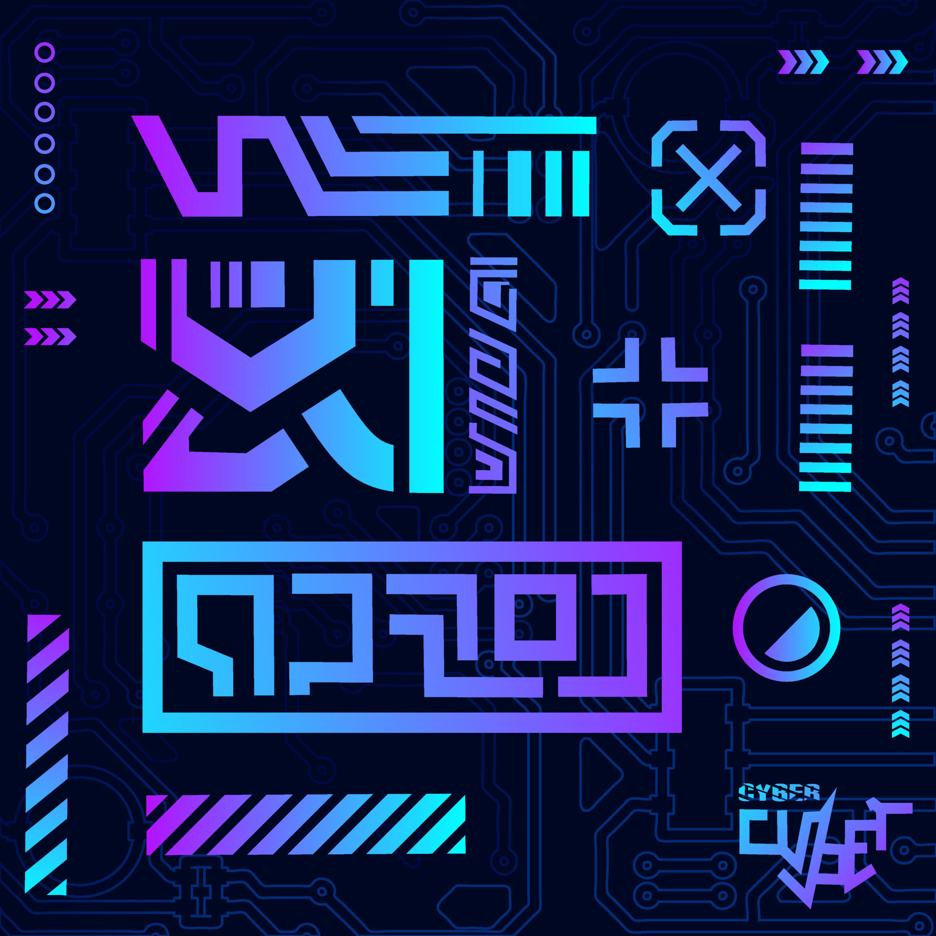 Wallpaper #MGdF-JIBSpphPi3-LInZ6 Cyberpunk Design with Dark Background Abstract Technology Vector