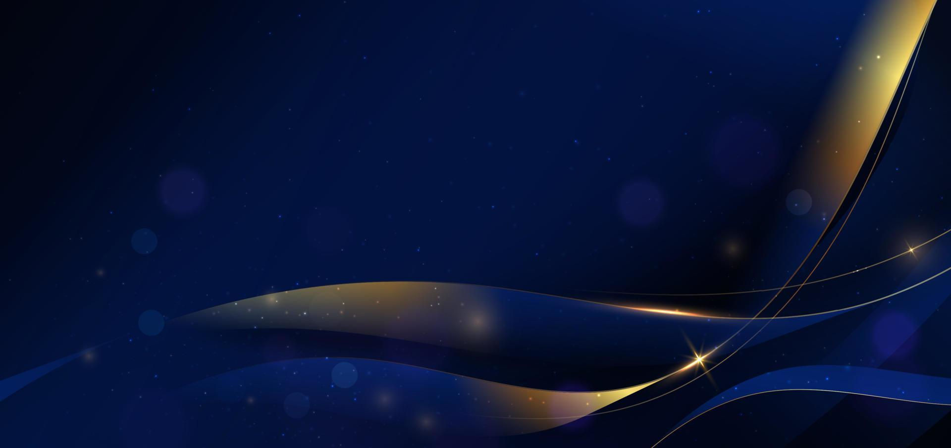 Wallpaper #pB0RLpMBlOZrFDOk0dKq46 Abstract 3D Gold Curved Dark Blue Ribbon on Dark Blue Background with