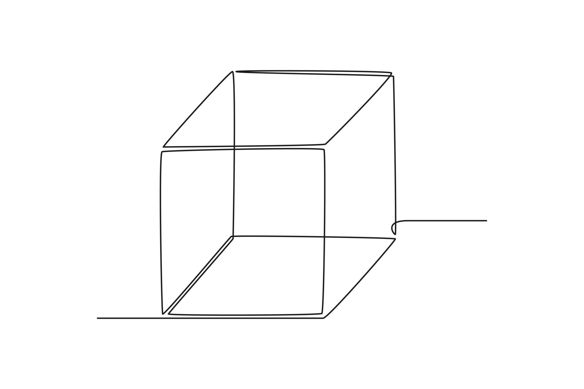Wallpaper #_2cZC5MBSpphPi3-tdcF218 Continuo Uno Linea Dibujo Cubo Geometrico Formas Concepto Concepto