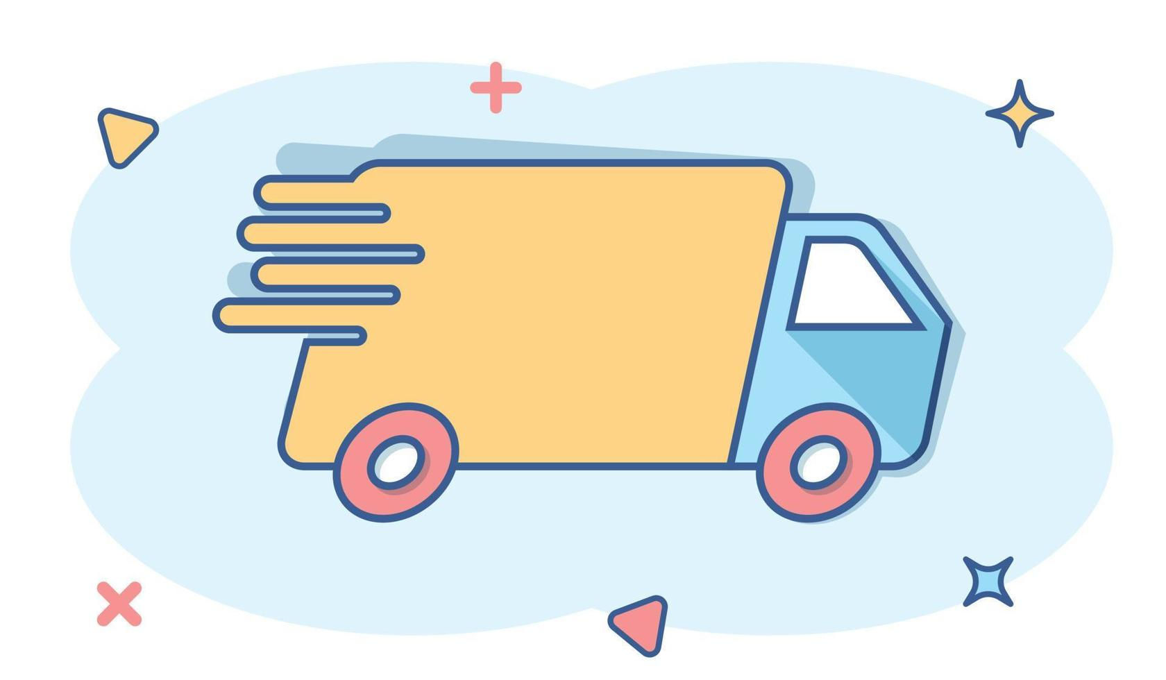 Wallpaper #5_8FapMB3lSXT3zUC-WN341 Vector Cartoon Truck Car Icon in Comic Style Fast Delivery Service