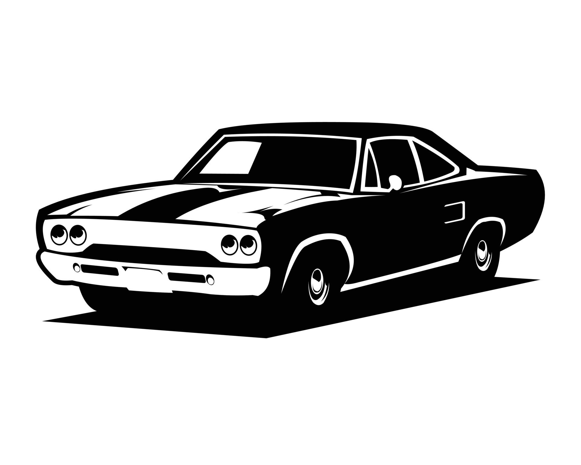 Wallpaper #x6eqMpMBlSzal8H1Cduk153 Muscle Car Logo Vector Side View Isolated Emblem Badge on White