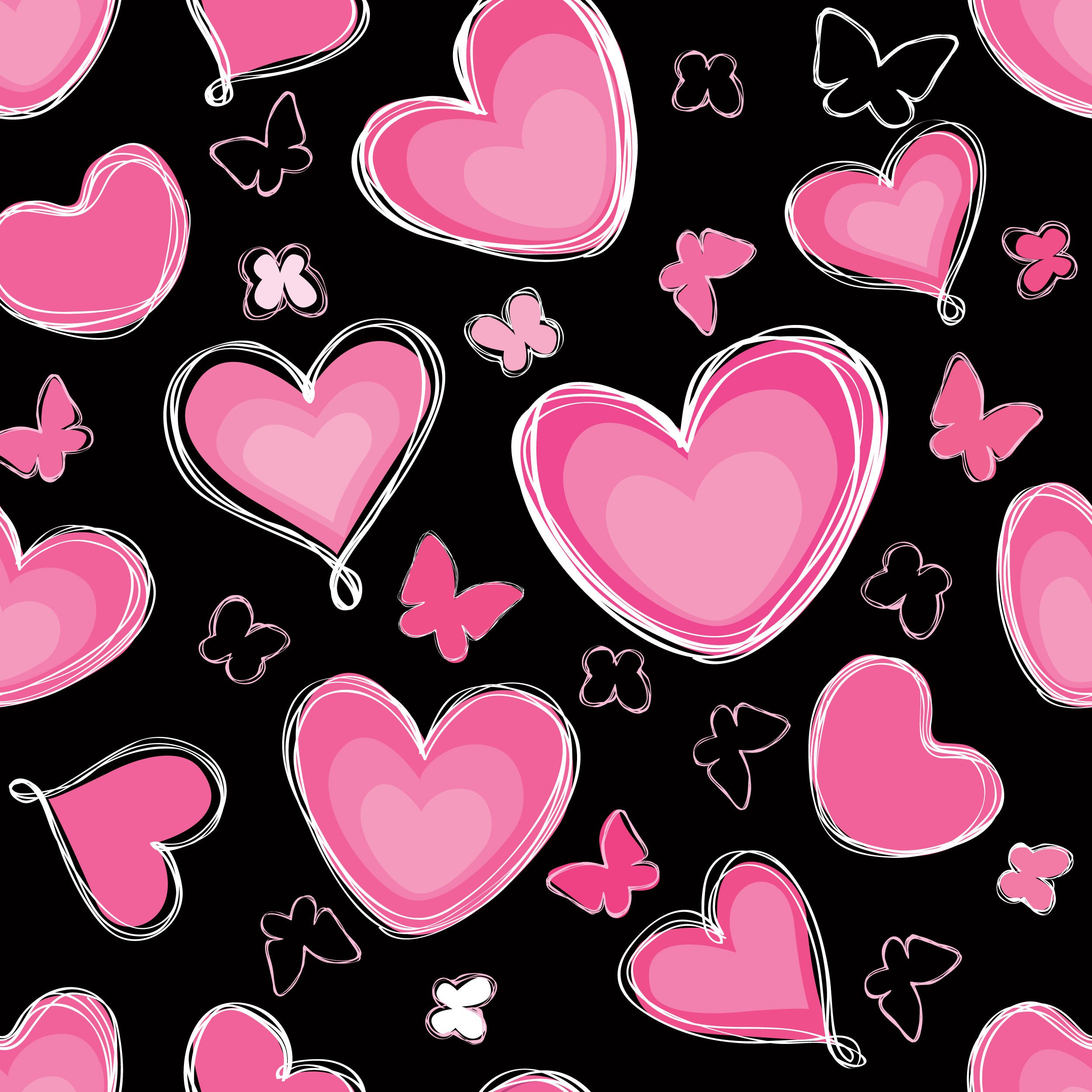 Wallpaper #12eRAJMBSpphPi3-GKYv7 Love Heart Doodle Seamless Pattern Valentine Day Holiday Tile Ornament