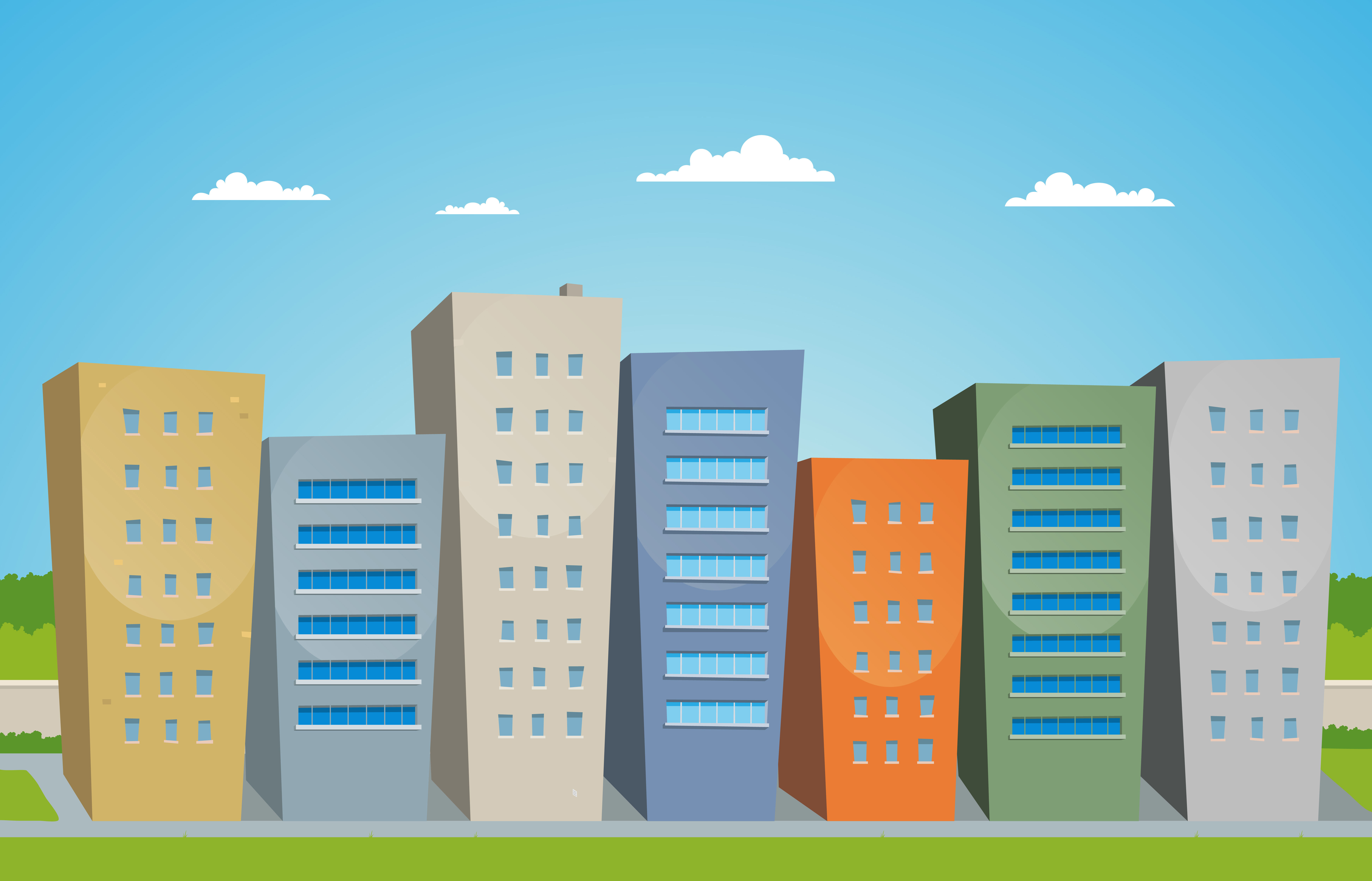 Wallpaper #dmfr65IBSpphPi3-5U-B93 Cartoon Buildings 262871 Vector Art at Vecteezy