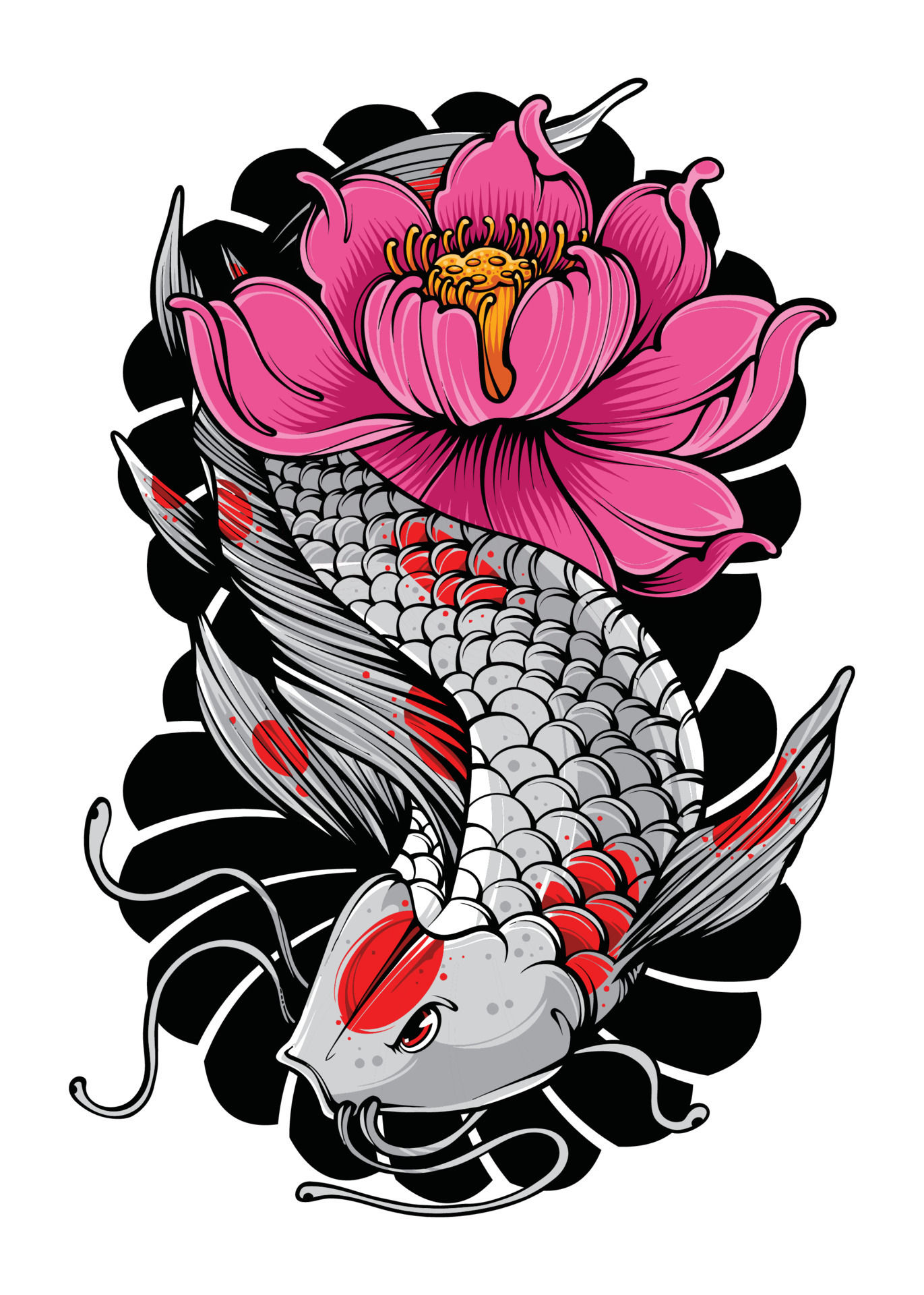 Wallpaper #4f2e6 Koi Fish Heart Original Watercolor Painting Etsy