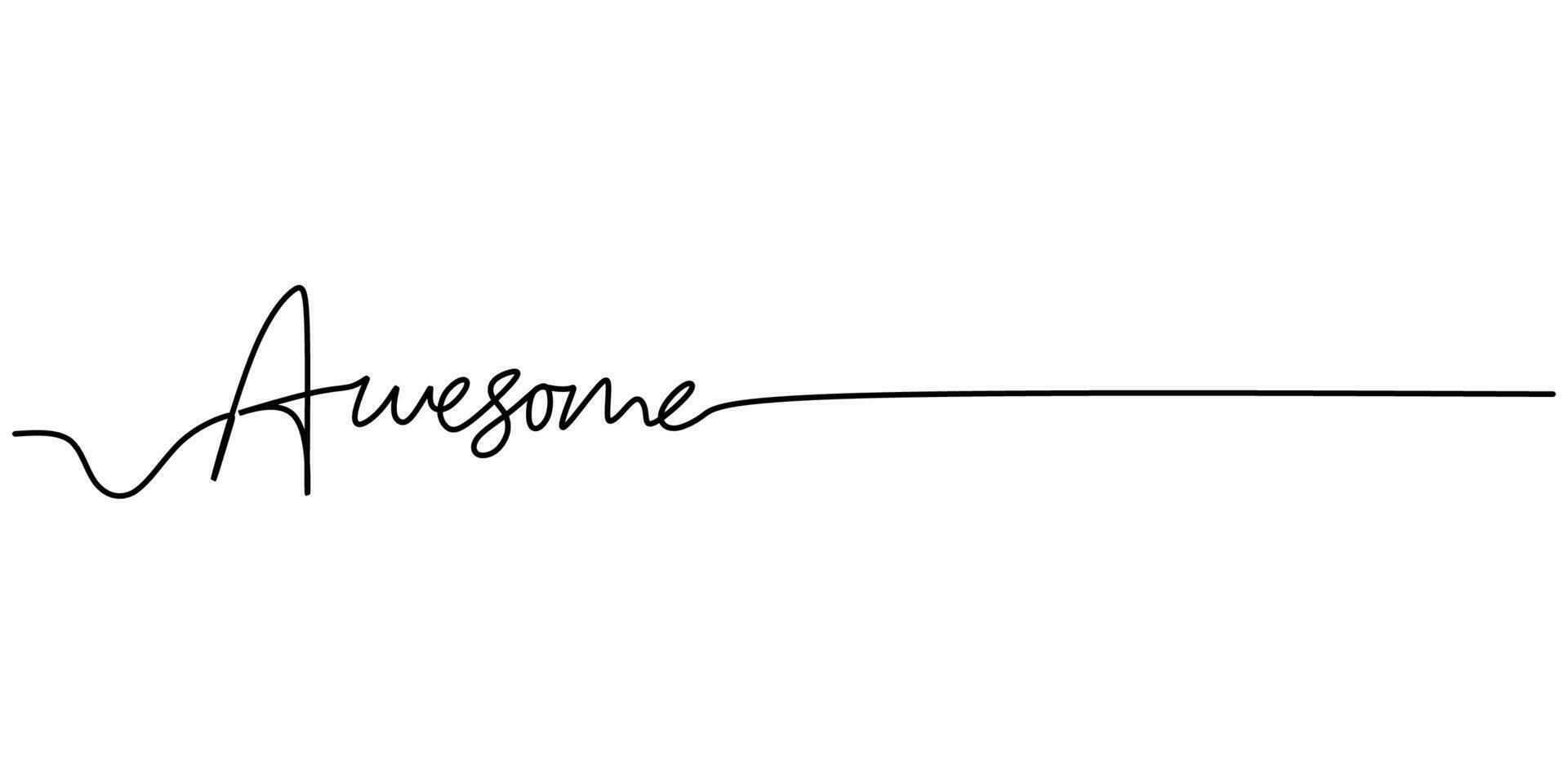 Wallpaper #nWdA85IBSpphPi3-JnTg84 One Continuous Line Drawing Typography Line Art of Awesome Word