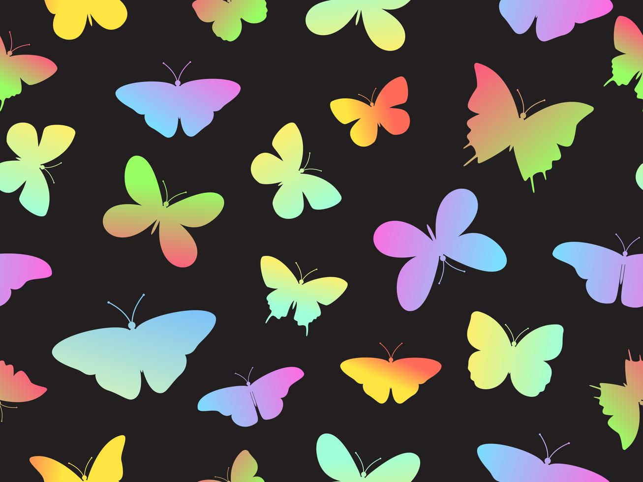 Wallpaper #rB08LZMBlOZrFDOkA8-u115 Vector Illustration of Seamless Colorful Butterfly Pattern Background