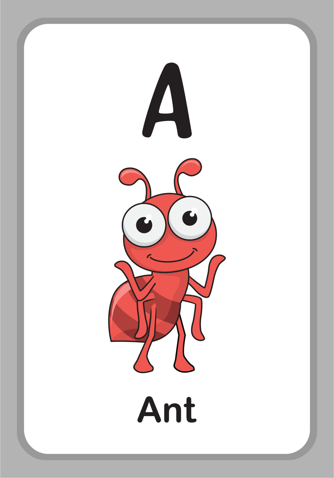 Wallpaper #9Sz7SZMB0E1QgA7wY_R538 Animal Alphabet Education Flashcards a for Ant 4705609 Vector Art at