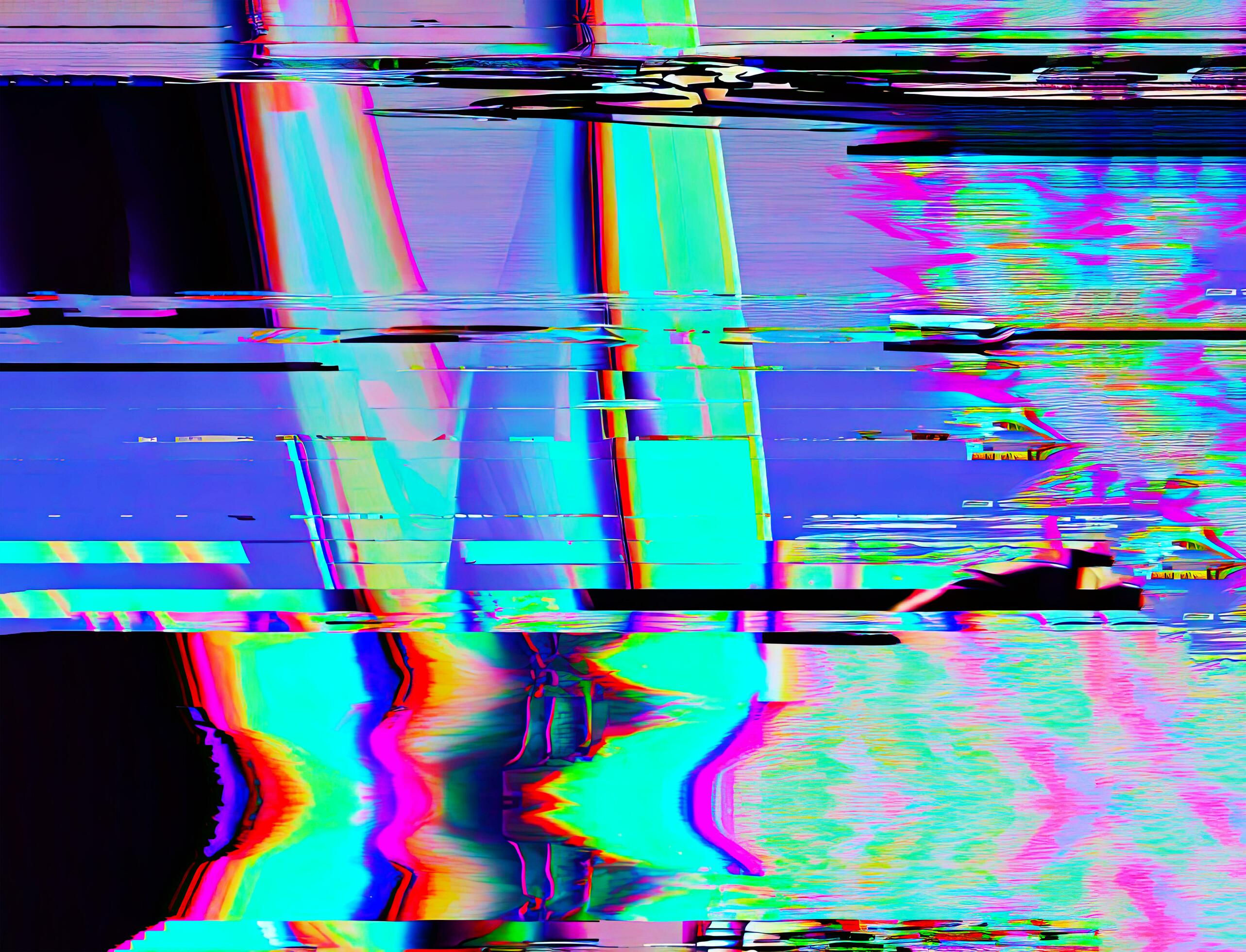 Wallpaper #UNsdYpcBzF5tfotJnuWV93 Digital Distortion Abstract Blue Mint and Pink Background with