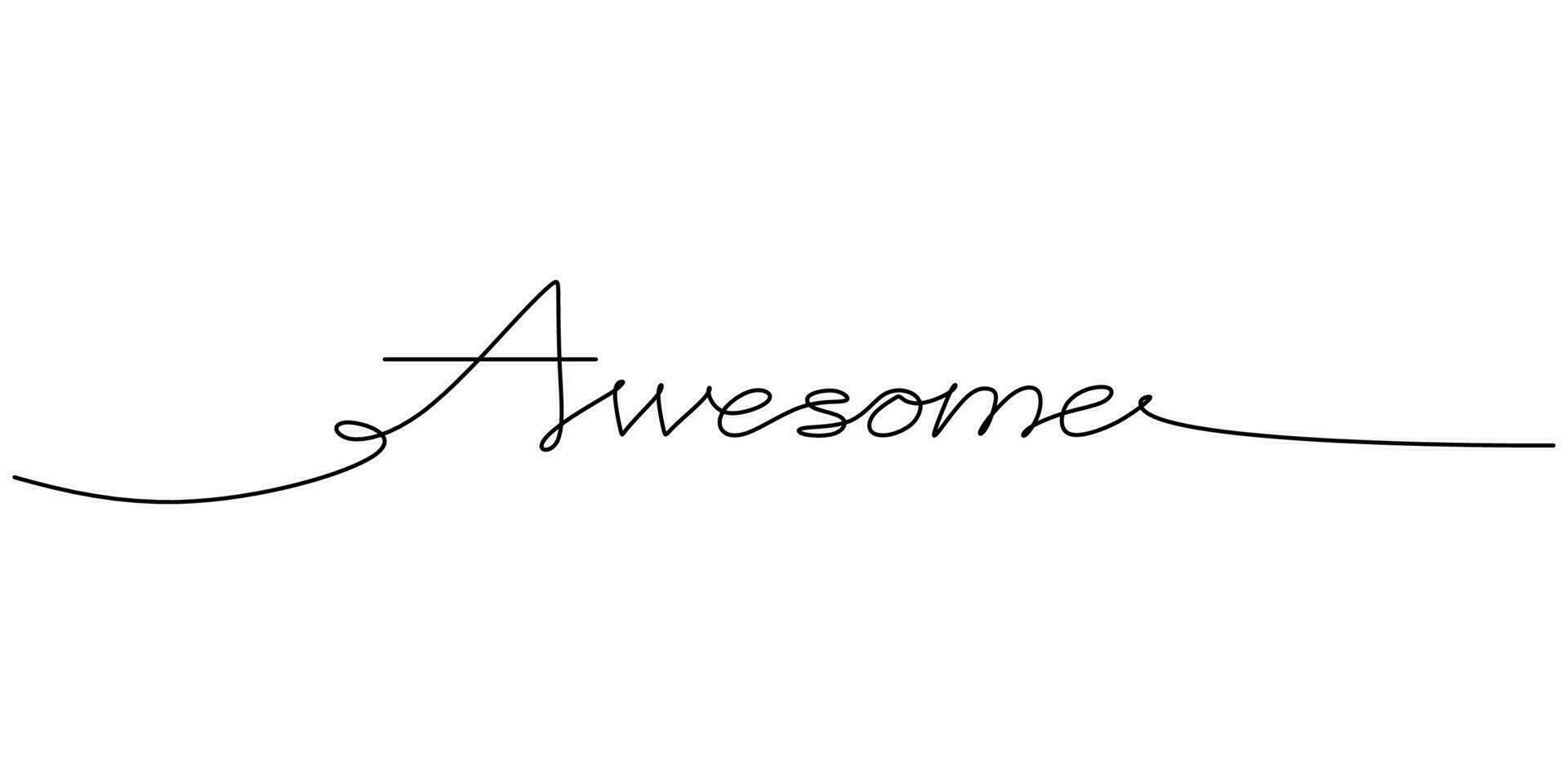 Wallpaper #nWdA85IBSpphPi3-JnTg16 One Continuous Line Drawing Typography Line Art of Awesome Word