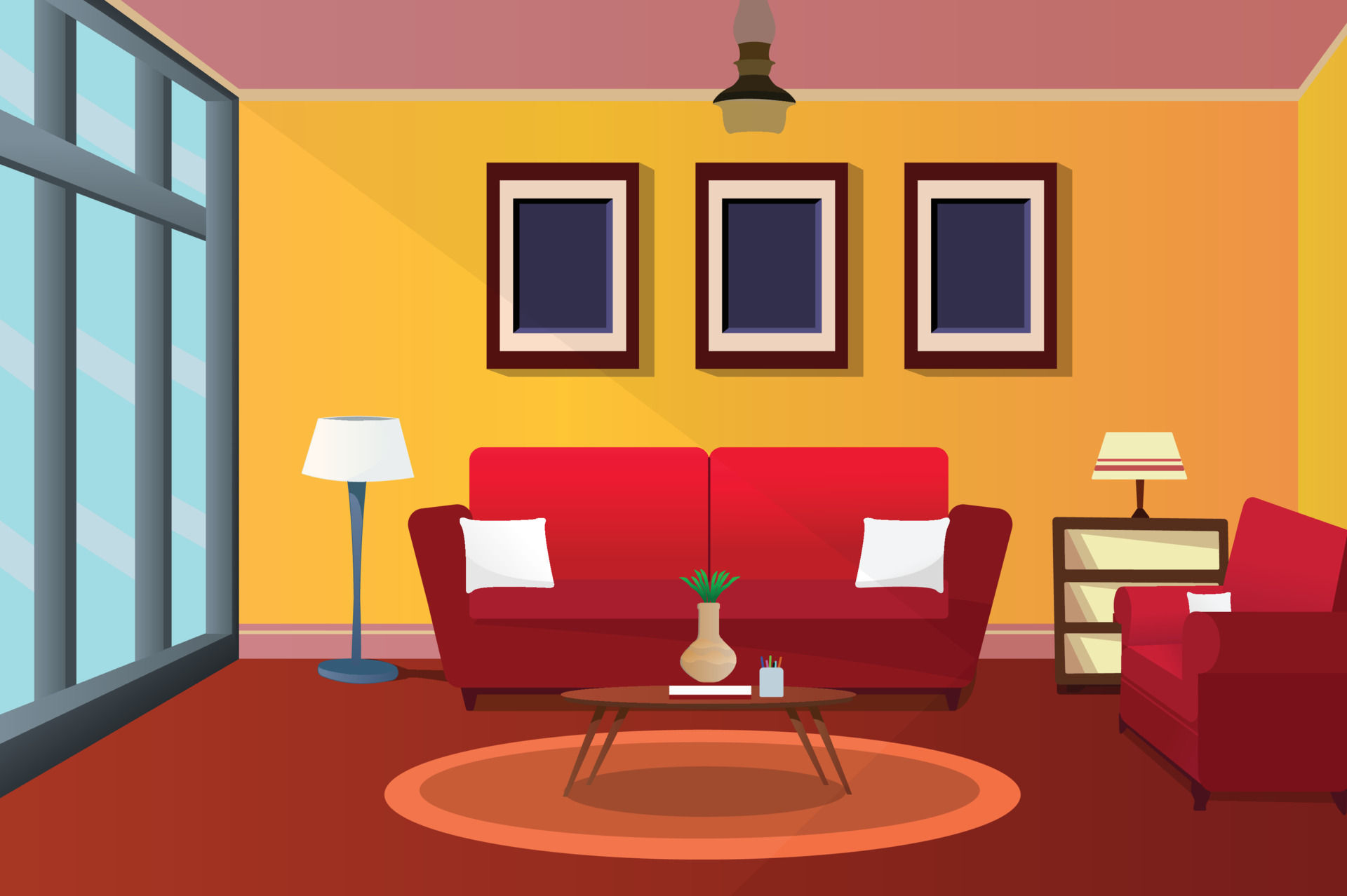 Wallpaper #MWcjC5MBSpphPi3-X9jd239 Room Interior Cartoon Living Room Kids Room with Furniture Teenage