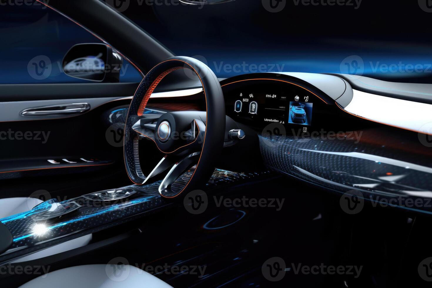 Wallpaper #cmivE5MBSpphPi3--wHQ121 Futuristic Interior of Luxury Car Technology Car Dashboard Generative