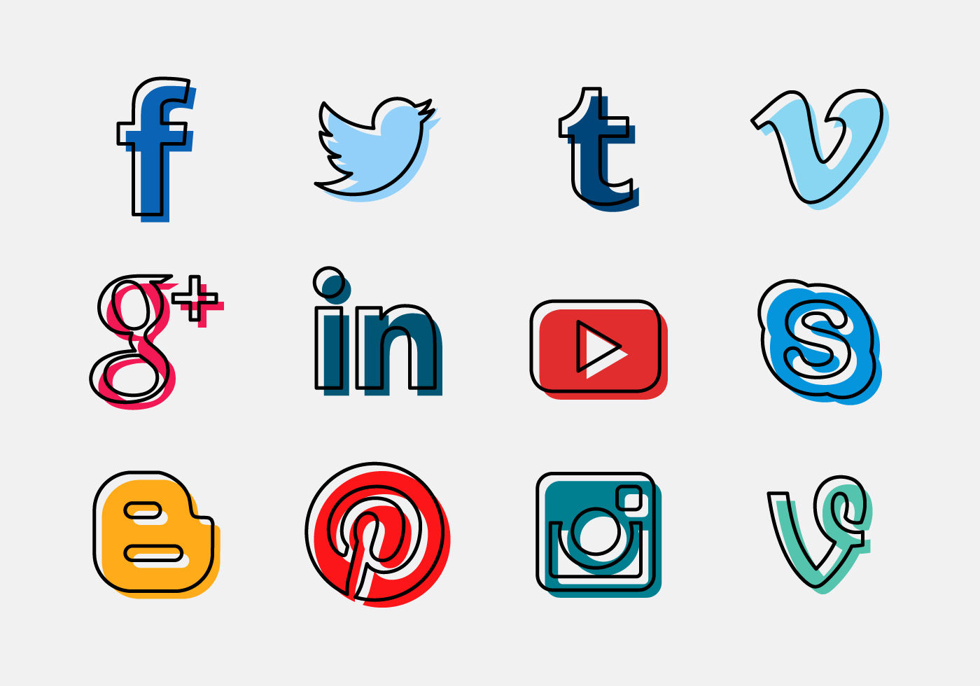 Wallpaper #lWe_75IBSpphPi3-ZGNL78 Vector Social Media Logo Icon Download Free Vector Art Stock