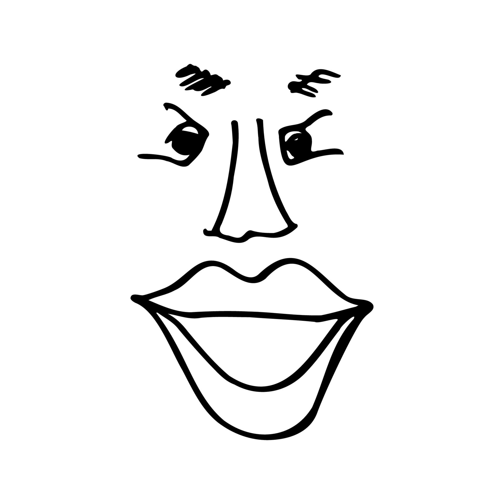 Wallpaper #lGfS95IBSpphPi3-XIdN329 Black Outline Face Sketch Design Eyes Nose Mouth Eyebrows Hand