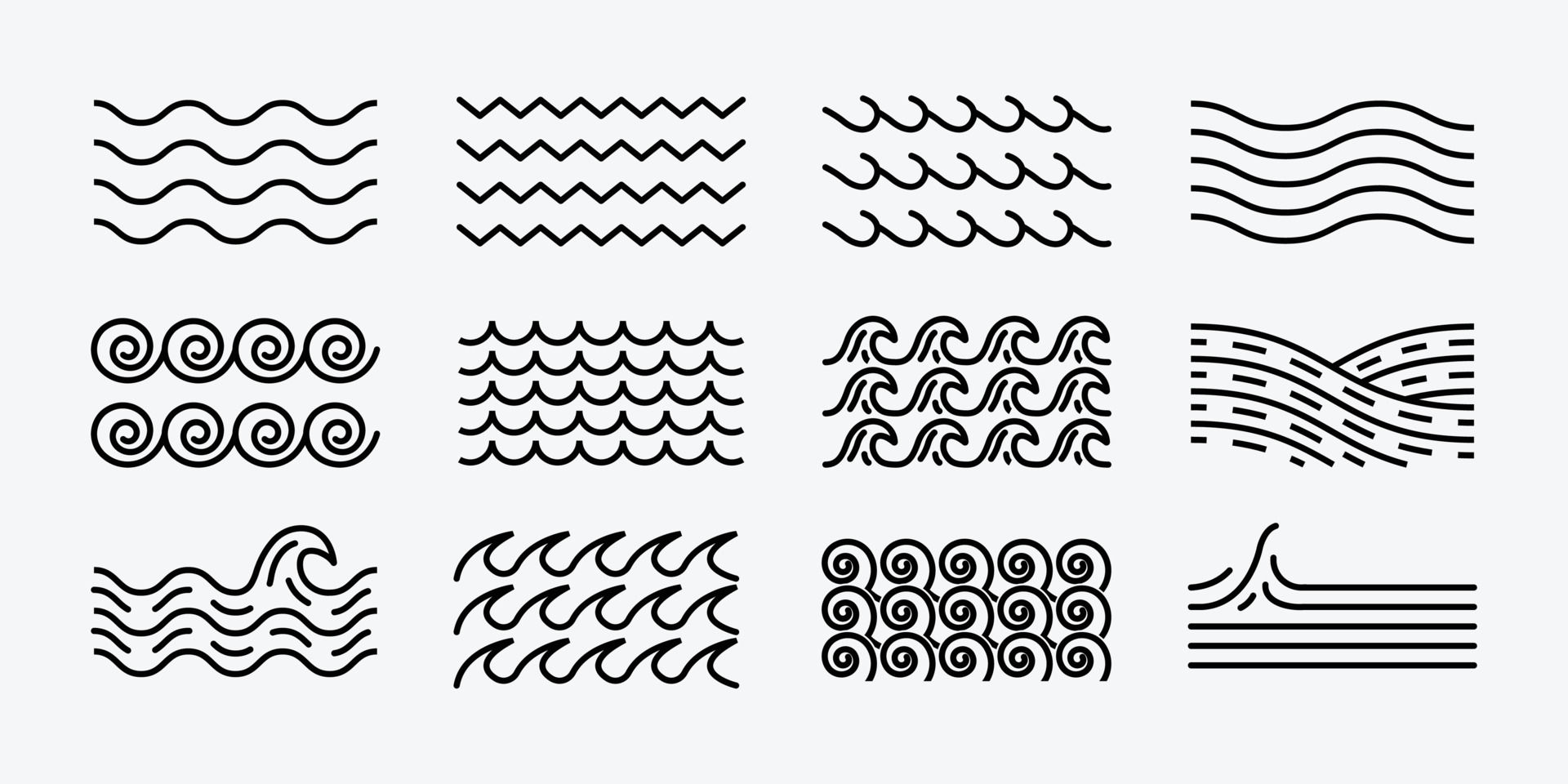 Wallpaper #YmcfCZMBSpphPi3-Vc48160 Set Bundle of Minimalist Waves Logo Icon Line Art Vector Design