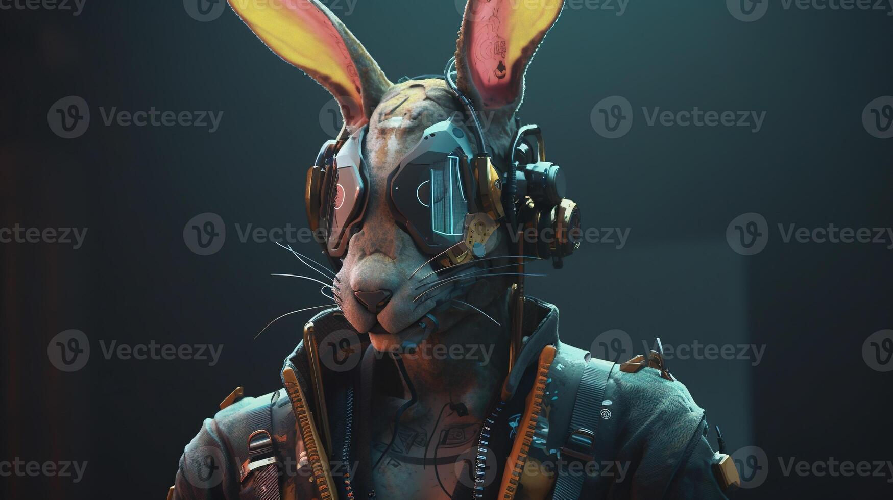 Wallpaper #qa3MMZMBKf019FdaUxGB49 Cyberpunk Rabbit Digital Art Illustration 23143734 Stock Photo at