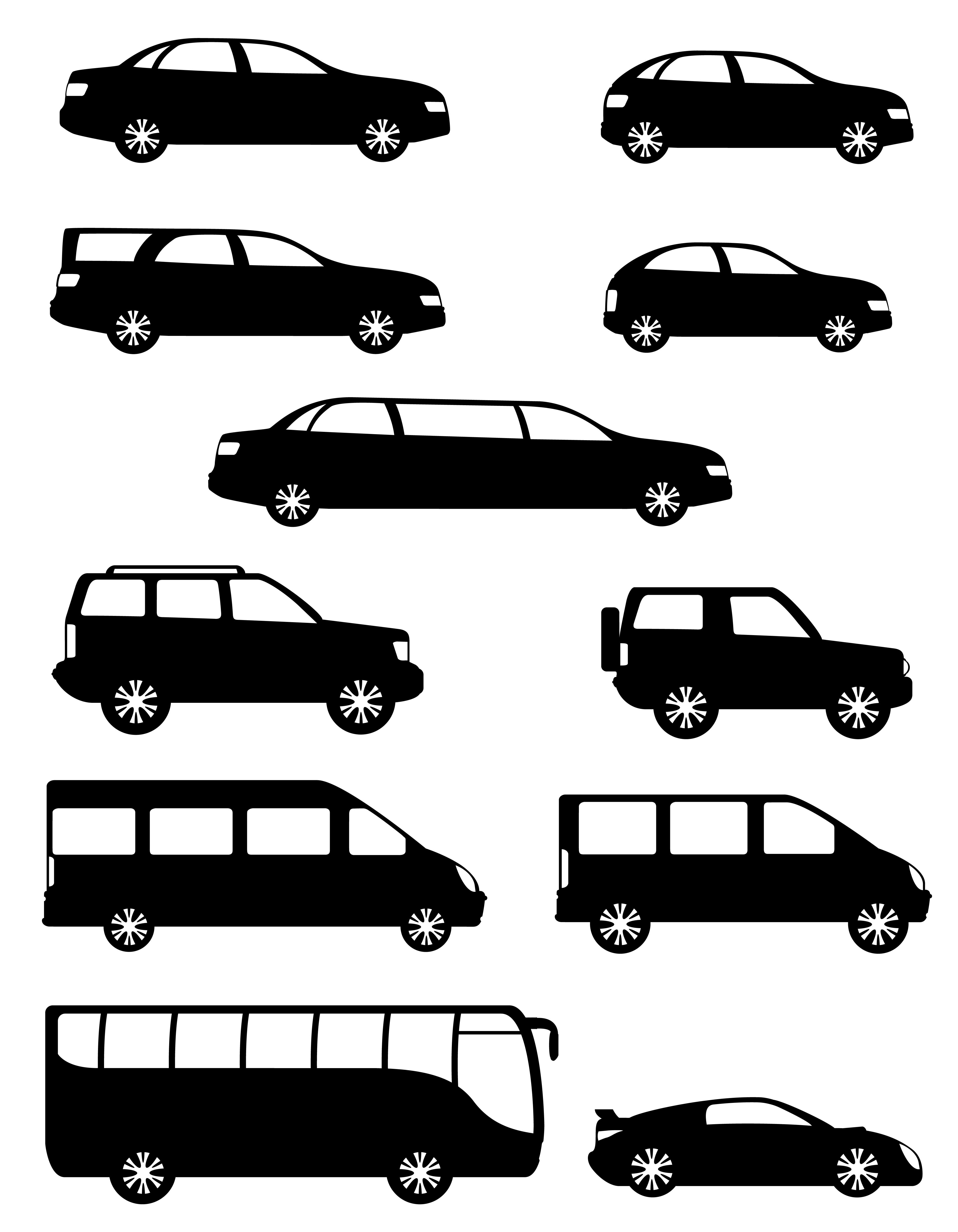 Wallpaper #hGcAC5MBSpphPi3-Edcw20 Set Icons Passenger Cars with Different Bodies Black Silhouette Vector