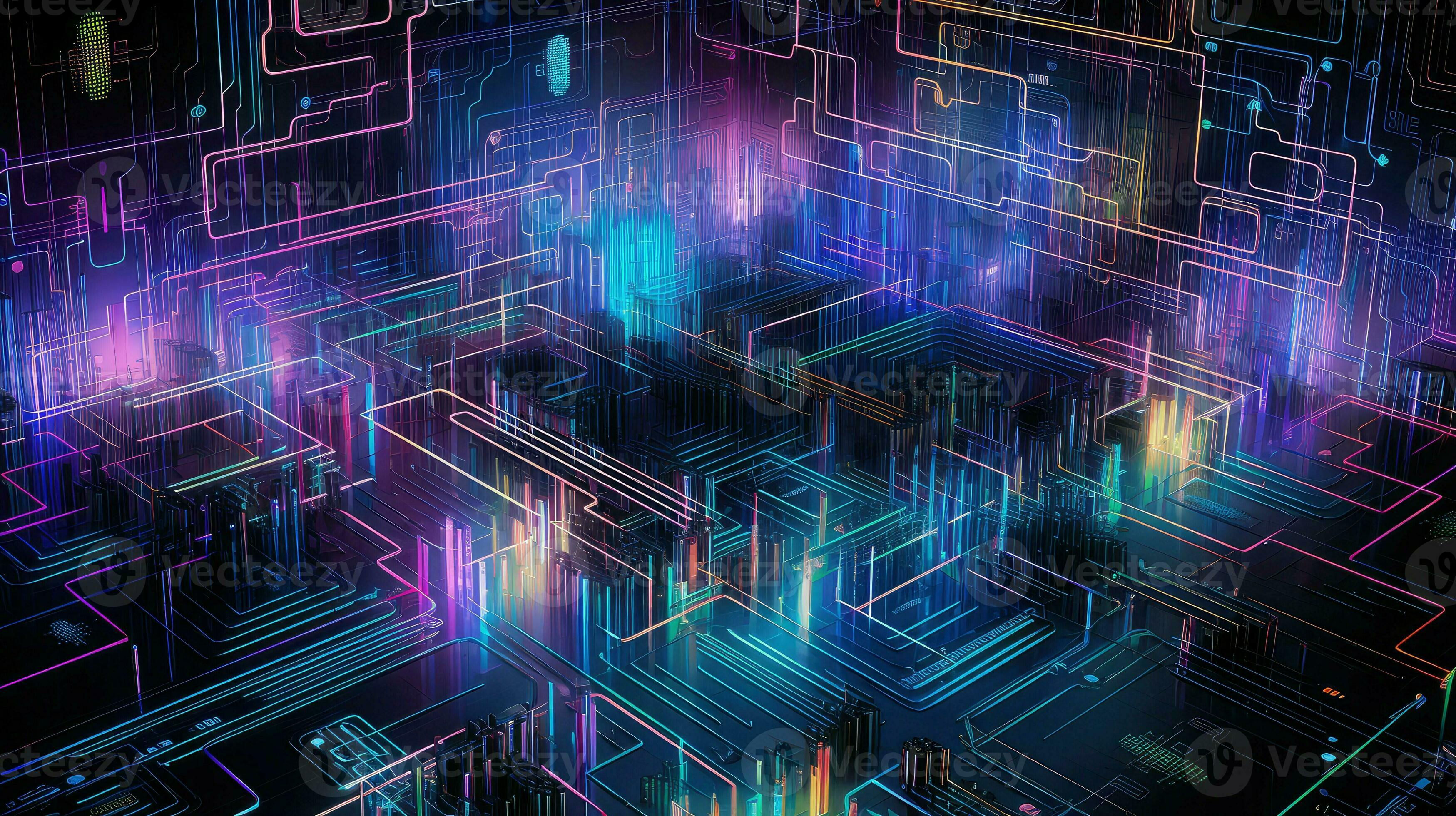 Wallpaper #WGh6GZMBSpphPi3-IxeB90 Science Cybernetic Matrix Complex AI Generated 29109468 Stock Photo at
