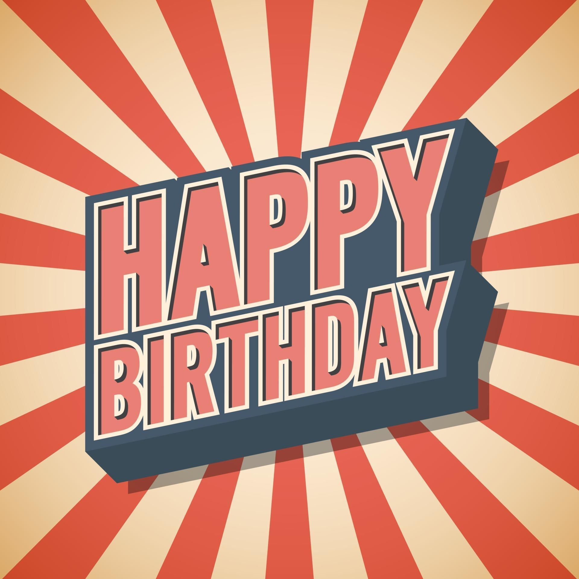 Wallpaper #T2dK75IBSpphPi3-5mHf189 Happy Birthday Vintage Retro Speech Bubble Background Vector