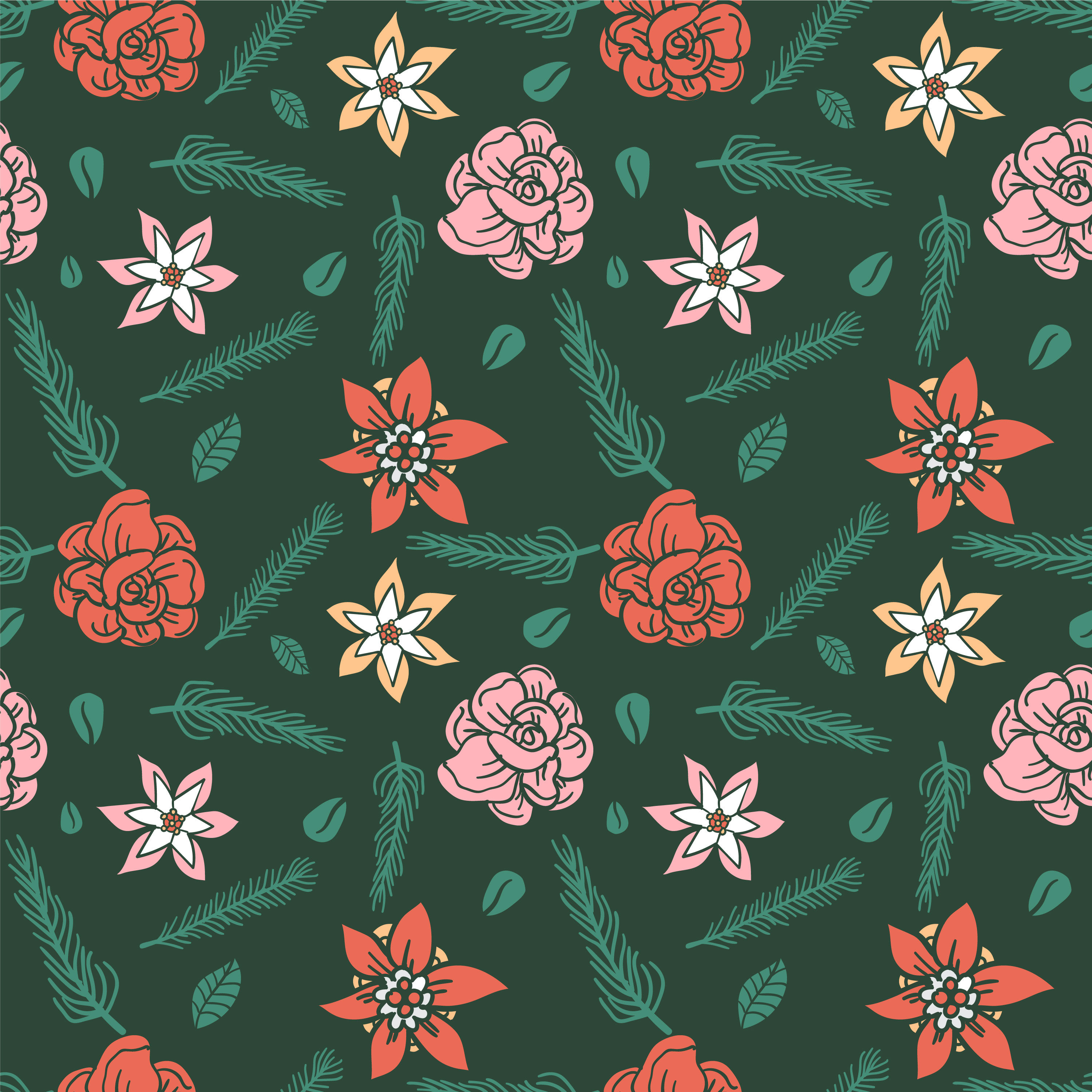 Wallpaper #4B2MLZMBlOZrFDOkv9C4139 Flower Seamless Pattern Floral Pattern 506695 Vector Art at Vecteezy